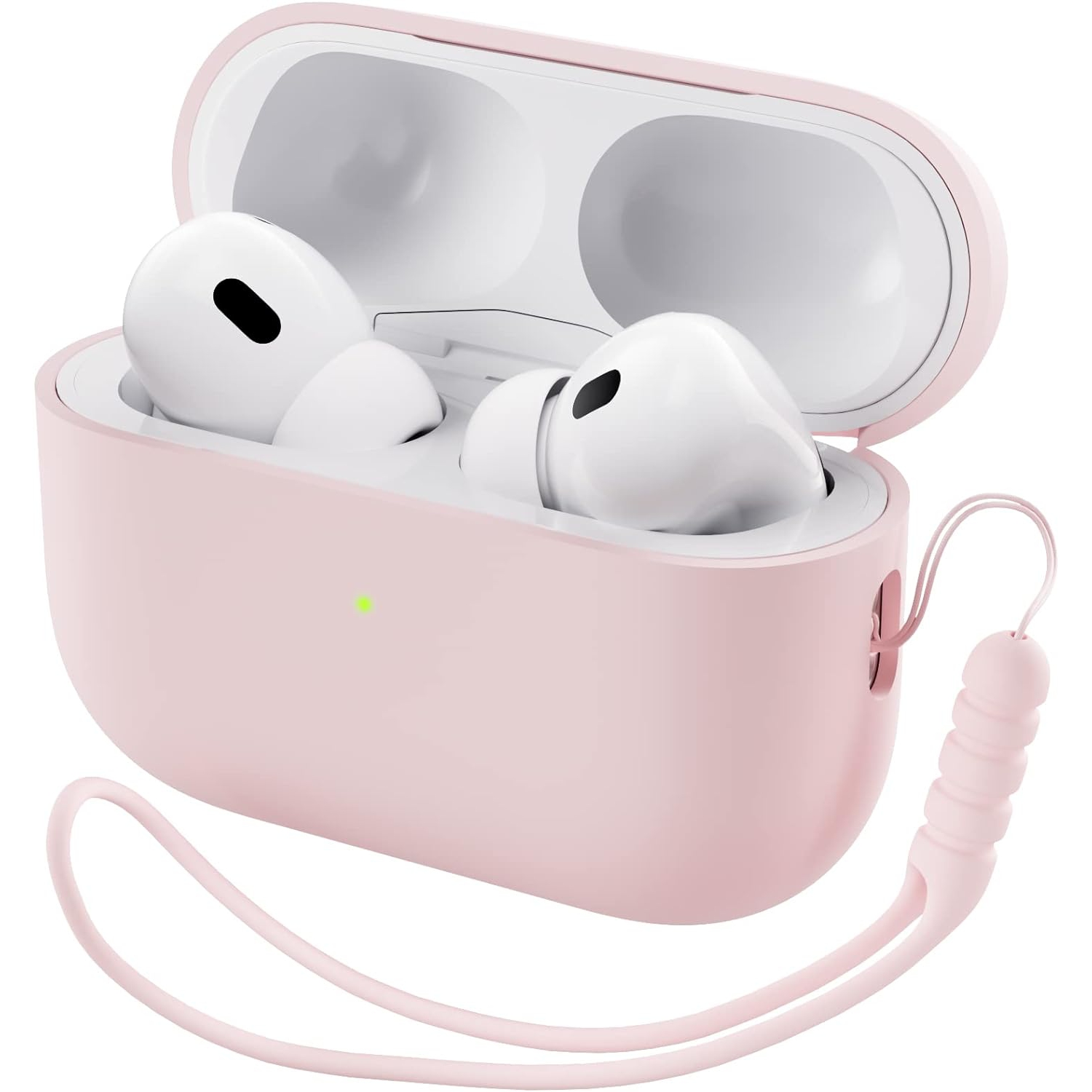 ORNARTO pour étui AirPods Pro 2, étui protecteur en silicone liquide pour AirPods Pro 2nd génération avec cordon Étui souple en silicone visible à