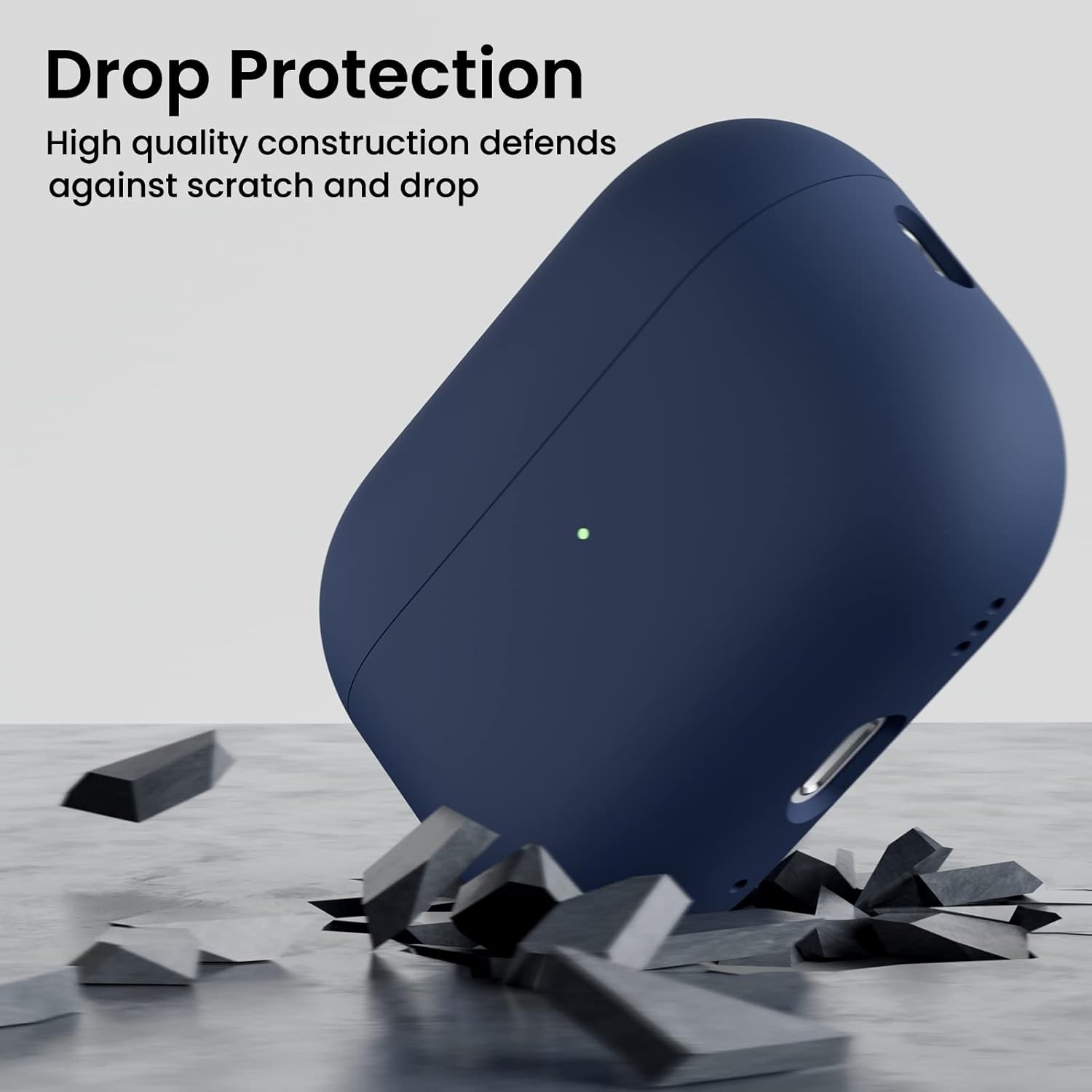 ORNARTO pour étui AirPods Pro 2, étui protecteur en silicone liquide pour AirPods Pro 2nd génération avec cordon Étui souple en silicone visible à