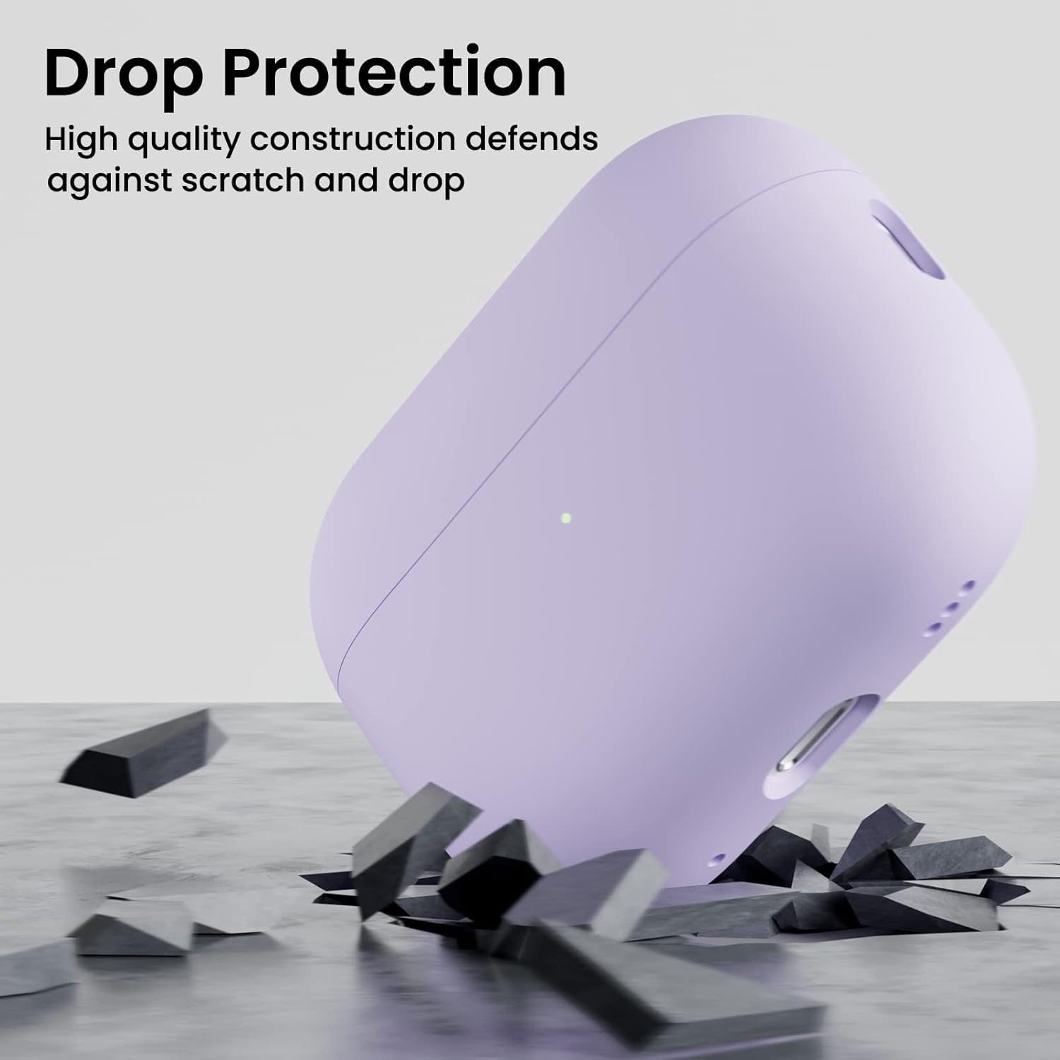 ORNARTO pour étui AirPods Pro 2, étui protecteur en silicone liquide pour AirPods Pro 2nd génération avec cordon Étui souple en silicone visible à