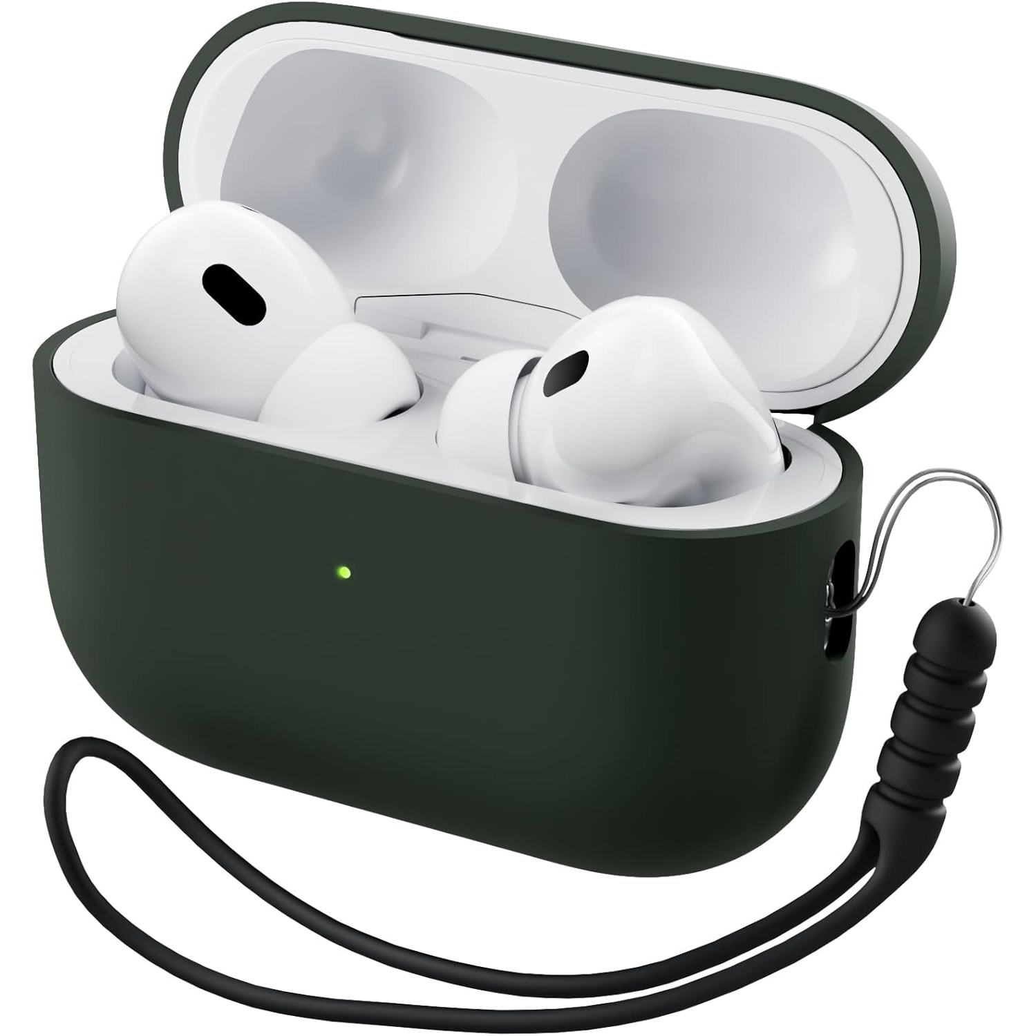 ORNARTO pour étui AirPods Pro 2, étui protecteur en silicone liquide pour AirPods Pro 2nd génération avec cordon Étui souple en silicone visible à