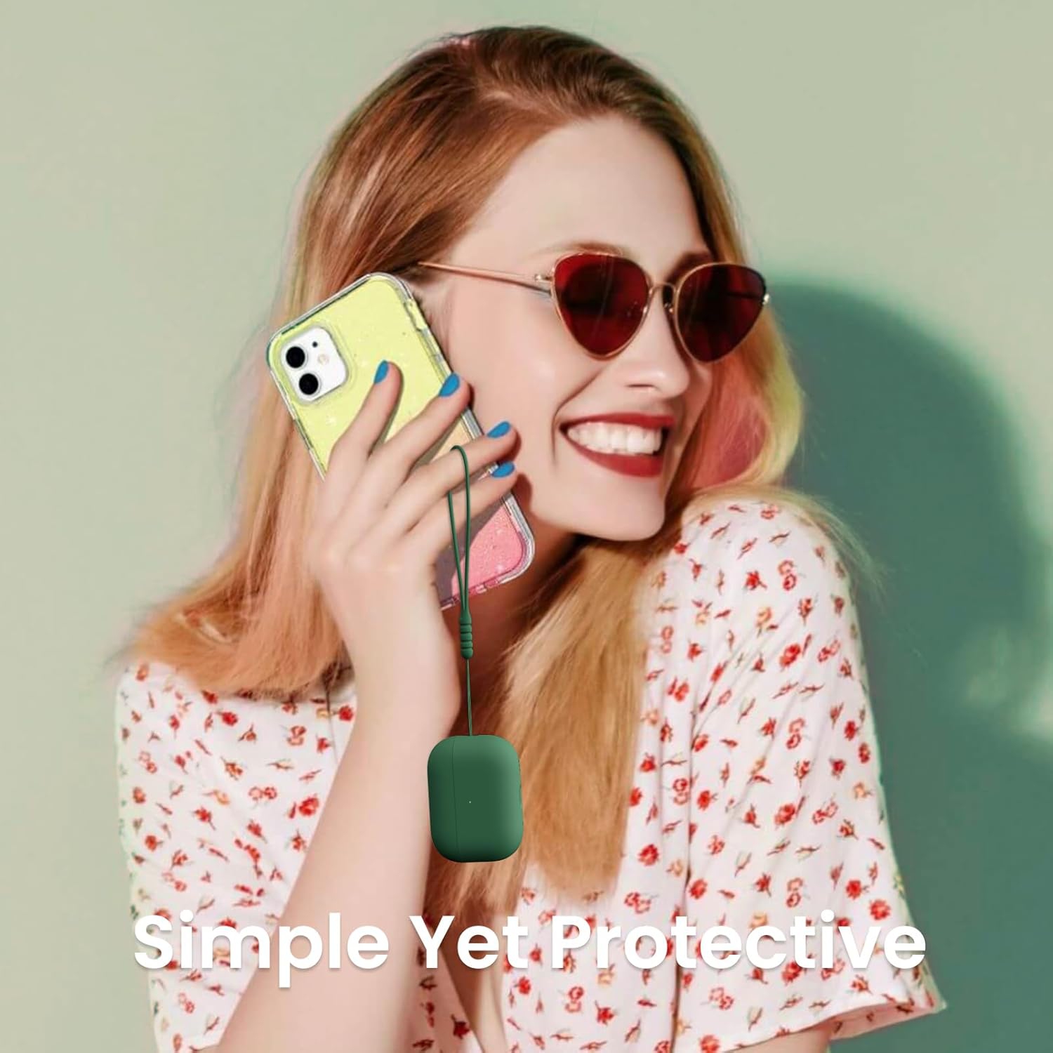 ORNARTO pour étui AirPods Pro 2, étui protecteur en silicone liquide pour AirPods Pro 2nd génération avec cordon Étui souple en silicone visible à