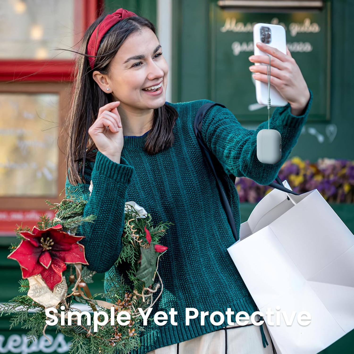 ORNARTO pour étui AirPods Pro 2, étui protecteur en silicone liquide pour AirPods Pro 2nd génération avec cordon Étui souple en silicone visible à