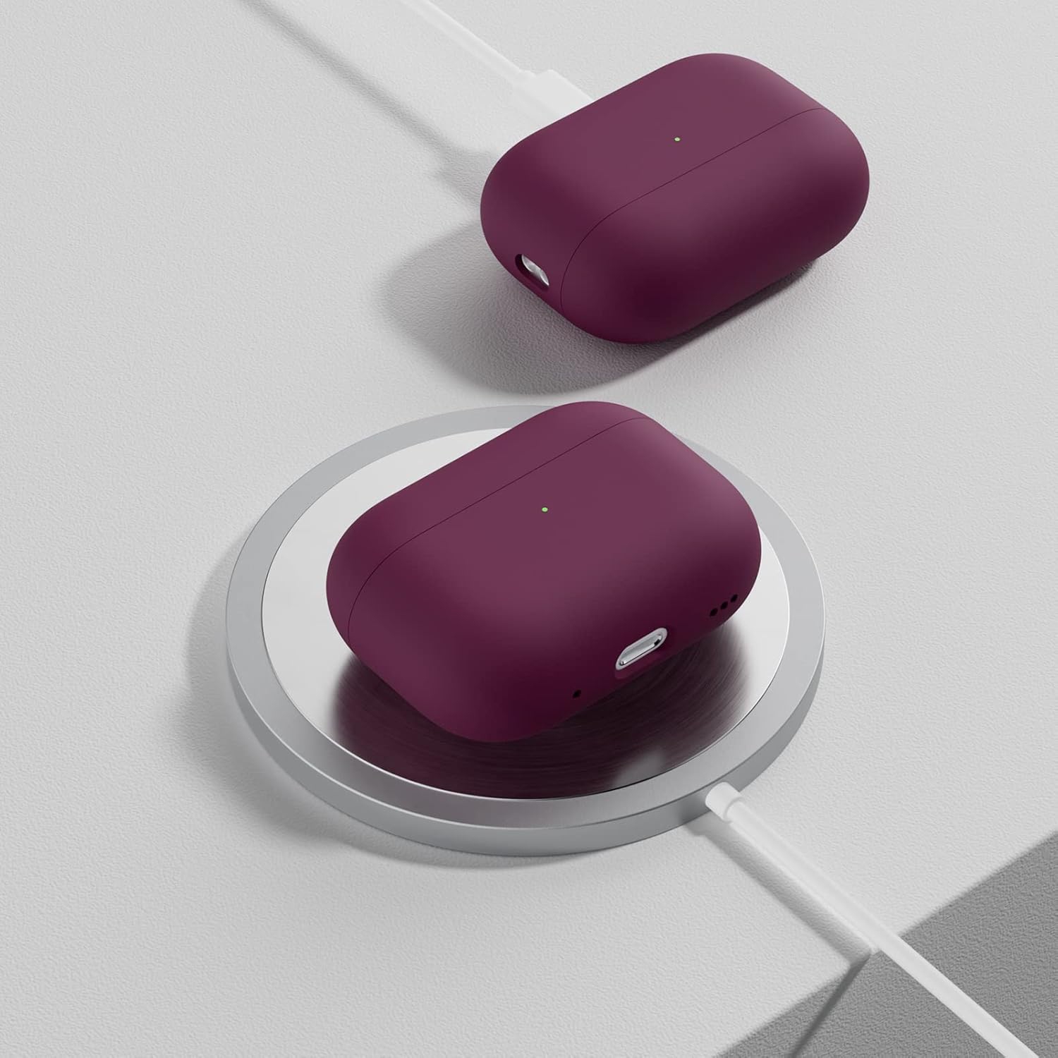 ORNARTO pour étui AirPods Pro 2, étui protecteur en silicone liquide pour AirPods Pro 2nd génération avec cordon Étui souple en silicone visible à