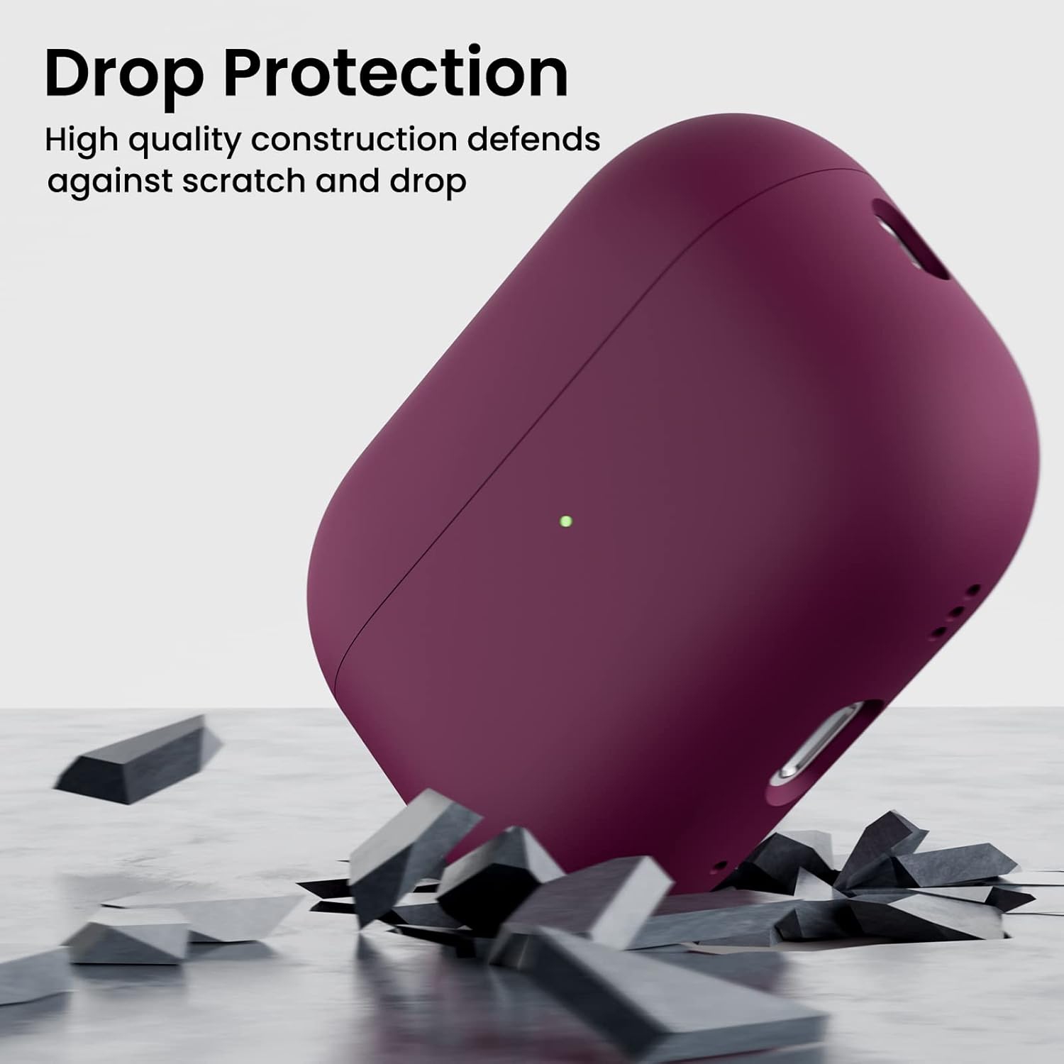 ORNARTO pour étui AirPods Pro 2, étui protecteur en silicone liquide pour AirPods Pro 2nd génération avec cordon Étui souple en silicone visible à
