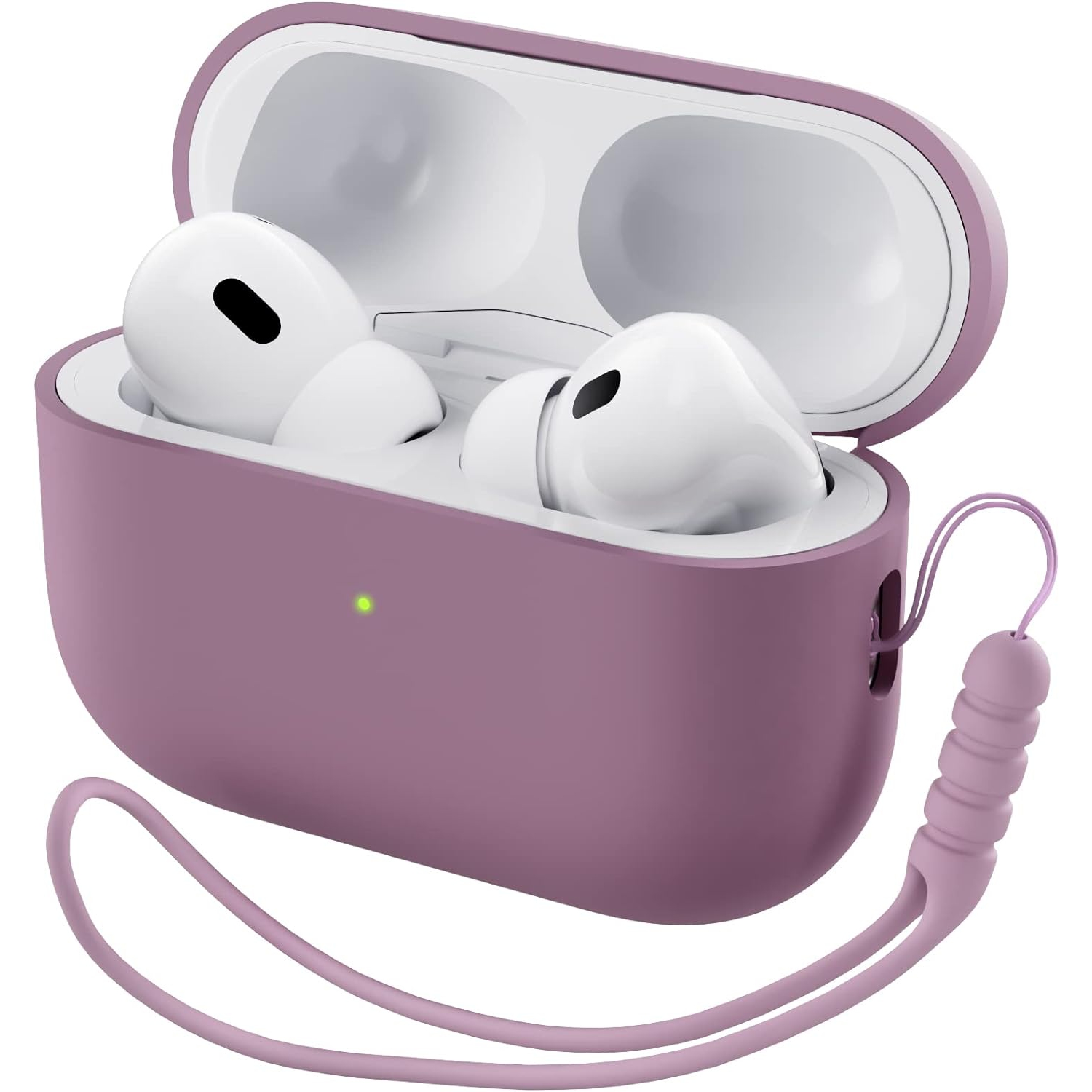 ORNARTO for AirPods Pro 2 Case, Protective Liquid Silicone Case Cover for AirPods Pro 2nd Generation with Lanyard Soft Skin Front LED Visible