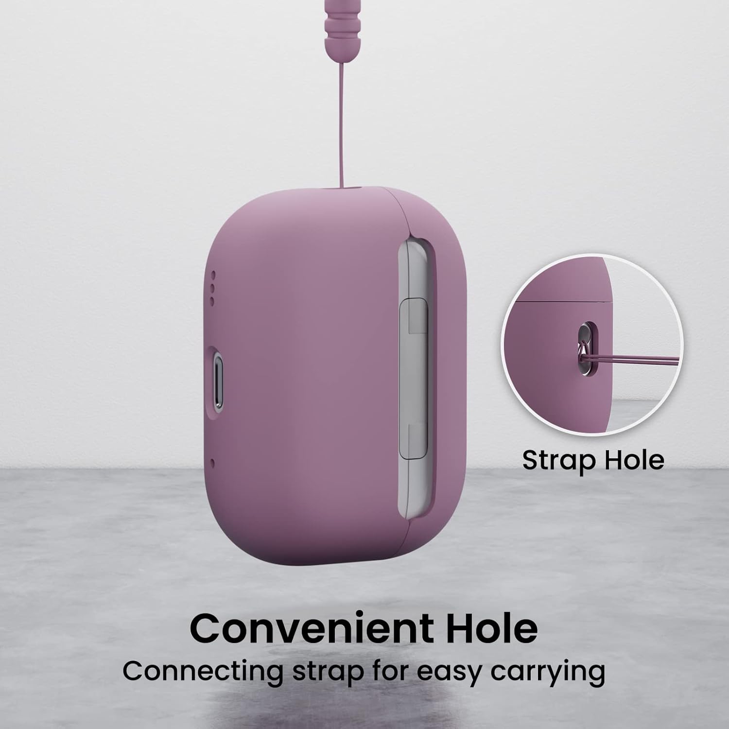 ORNARTO for AirPods Pro 2 Case, Protective Liquid Silicone Case Cover for AirPods Pro 2nd Generation with Lanyard Soft Skin Front LED Visible