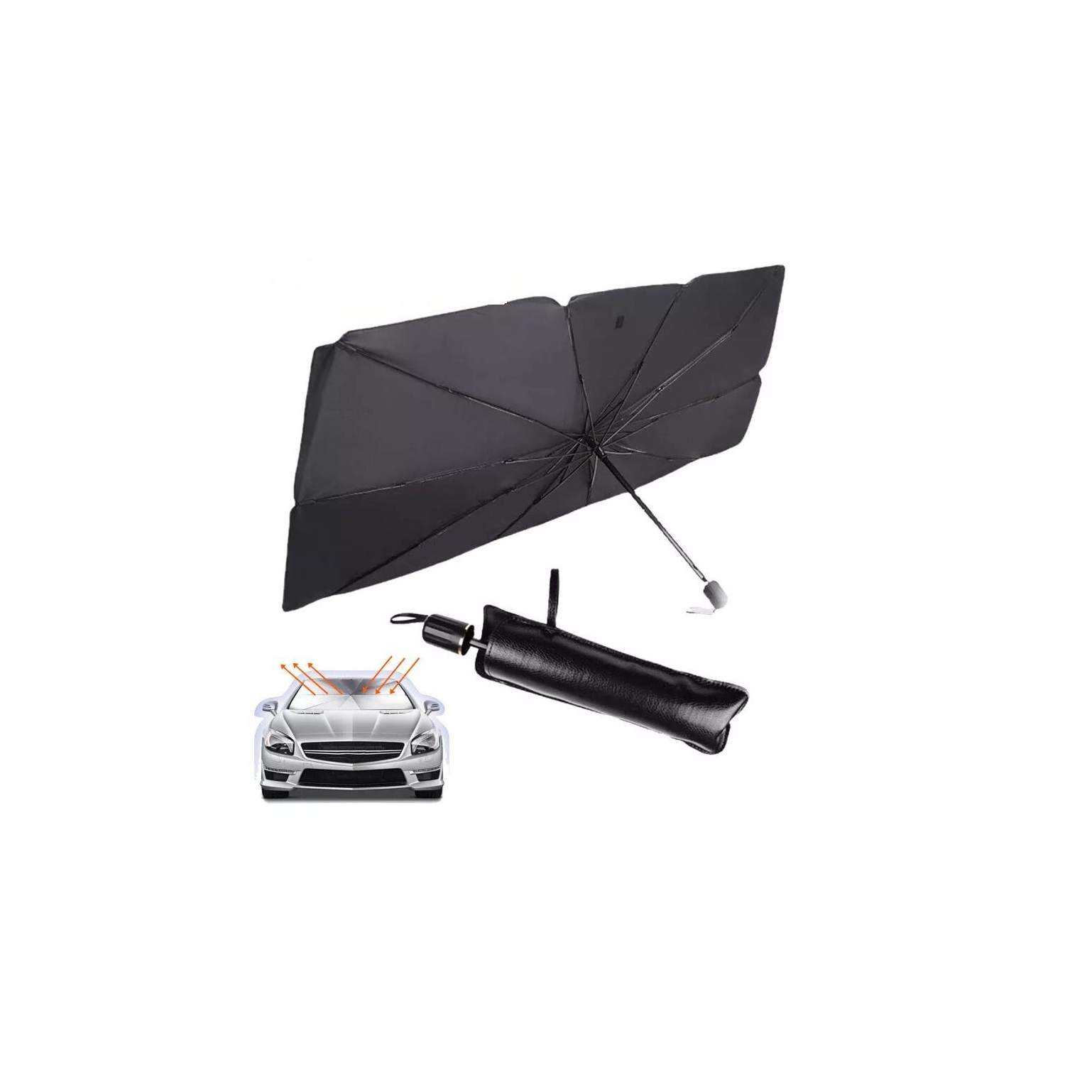Car Windshield Sunshade Umbrella - Foldable Car Windshield Sun Shade Cover, Window Heat Insulation Protection, for Auto Sedan, SUV Windshield