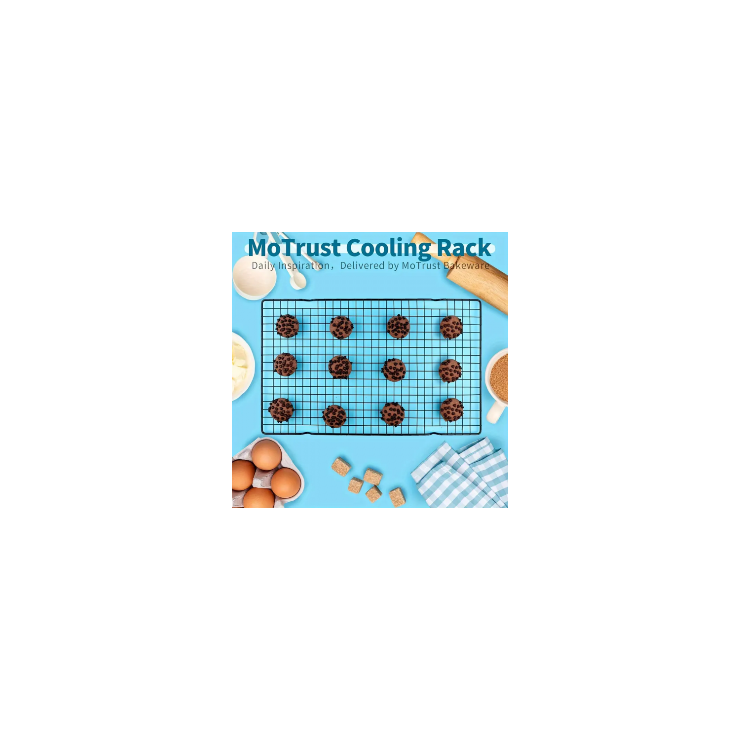 Non-Stick Stainless Steel Cooling Rack For Baking And Cooking - The baking rack is made of high quality pure metal, free of rust and for cooking
