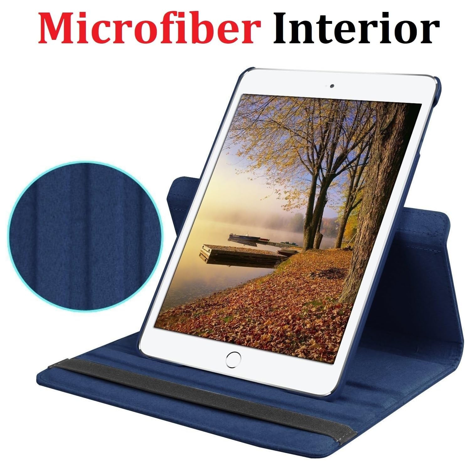 Étui rotatif pour iPad Mini 1/2/3, support 360 degrés [veille automatique/réveil] Étui iPad intelligent en cuir rabattable (noir)