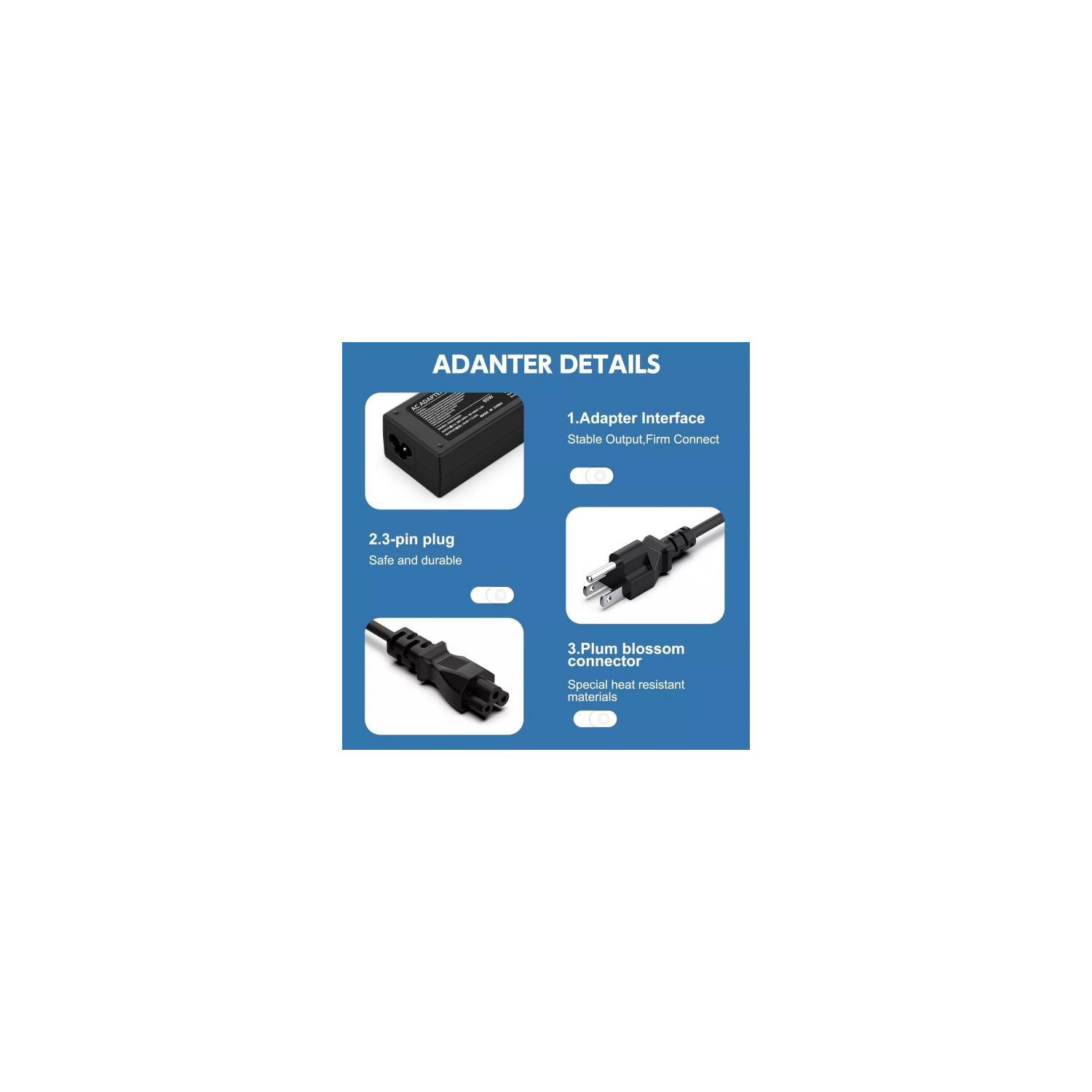 65W Laptop Charger AC Adapter Power Supply Cord 19.5V 3.34A