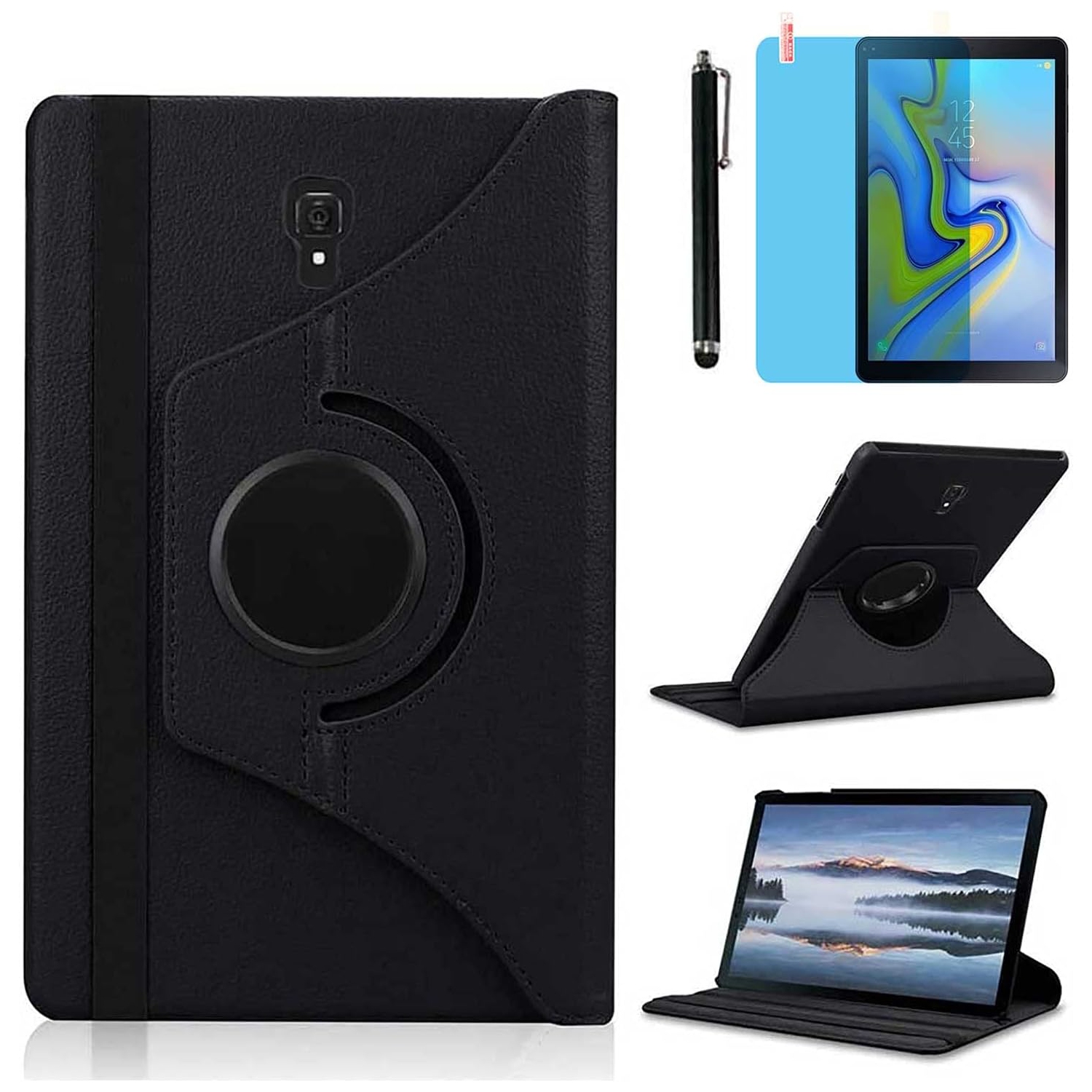 Rotating Case for Samsung Galaxy Tab A 10.5(2018) T590, 360 Degree Stand [Auto Sleep/Wake] Flip Leather Smart Tablet Cover