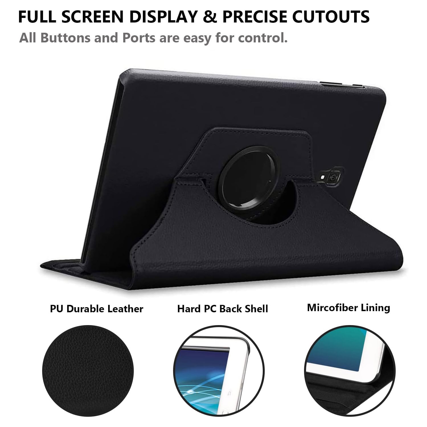 Rotating Case for Samsung Galaxy Tab A 10.5(2018) T590, 360 Degree Stand [Auto Sleep/Wake] Flip Leather Smart Tablet Cover