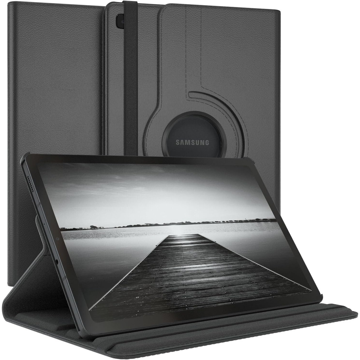 Étui rotatif pour Samsung Galaxy Tab A9 8,7 po, support 360 degrés [Auto Sleep/Wake] Étui à rabat en cuir pour tablette intelligente