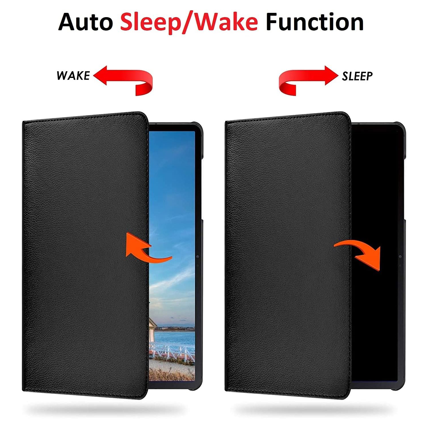 Étui rotatif pour Samsung Galaxy Tab A9 8,7 po, support 360 degrés [Auto Sleep/Wake] Étui à rabat en cuir pour tablette intelligente
