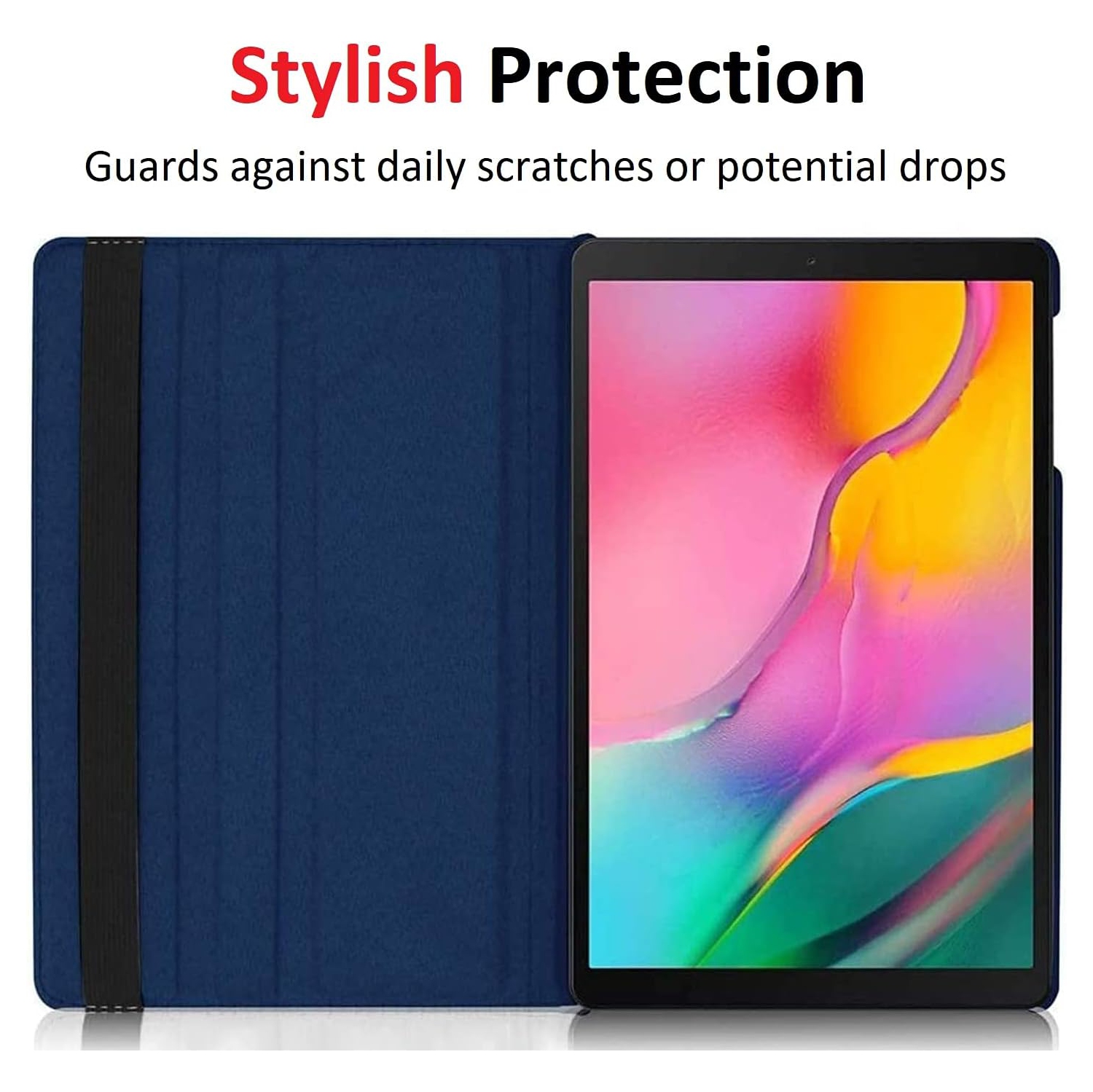 Étui rotatif pour Samsung Galaxy Tab A9 8,7 po, support 360 degrés [Auto Sleep/Wake] Étui à rabat en cuir pour tablette intelligente