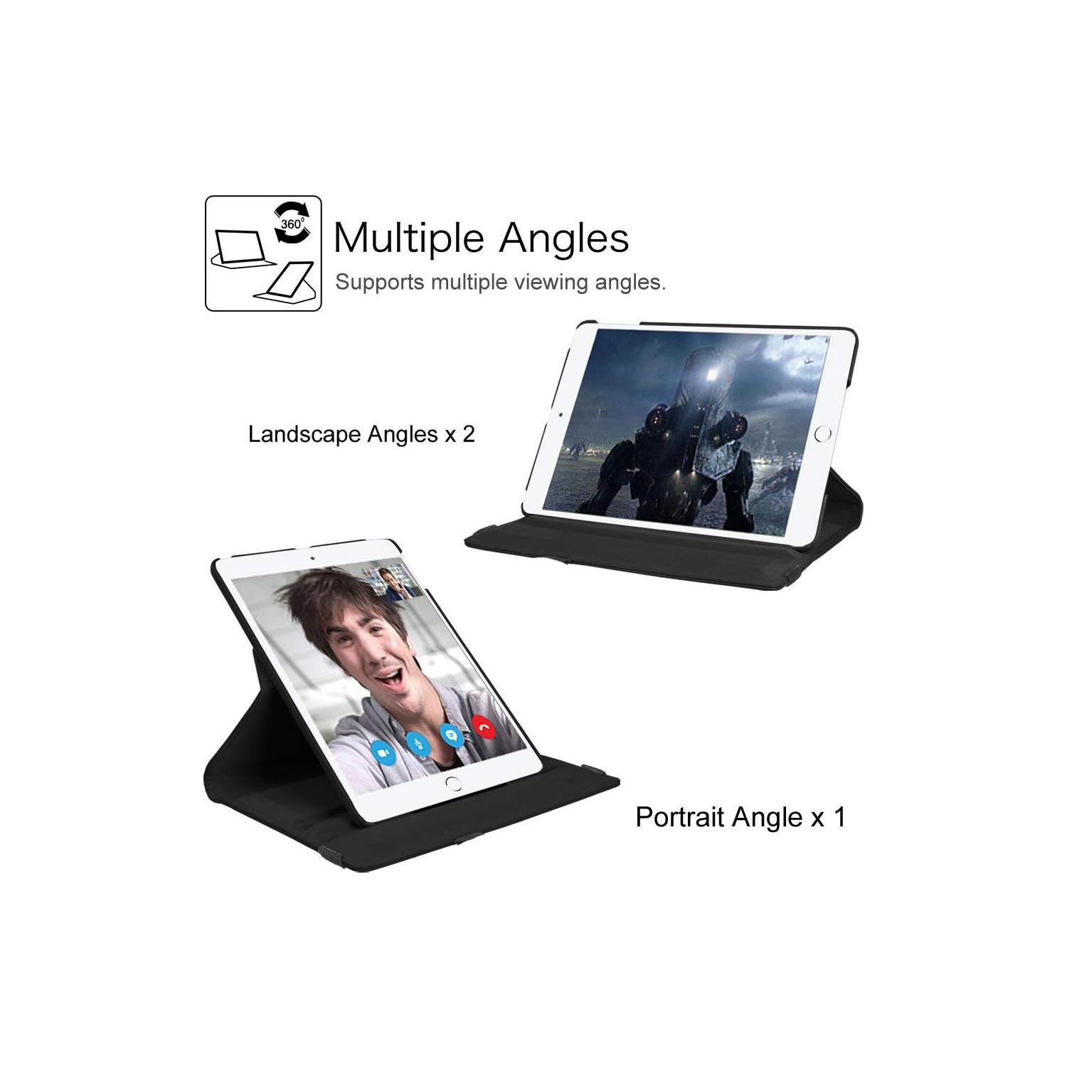 Rotating Case for iPad Mini 4, 360 Degree Stand [Auto Sleep/Wake] Flip Leather Smart iPad Cover