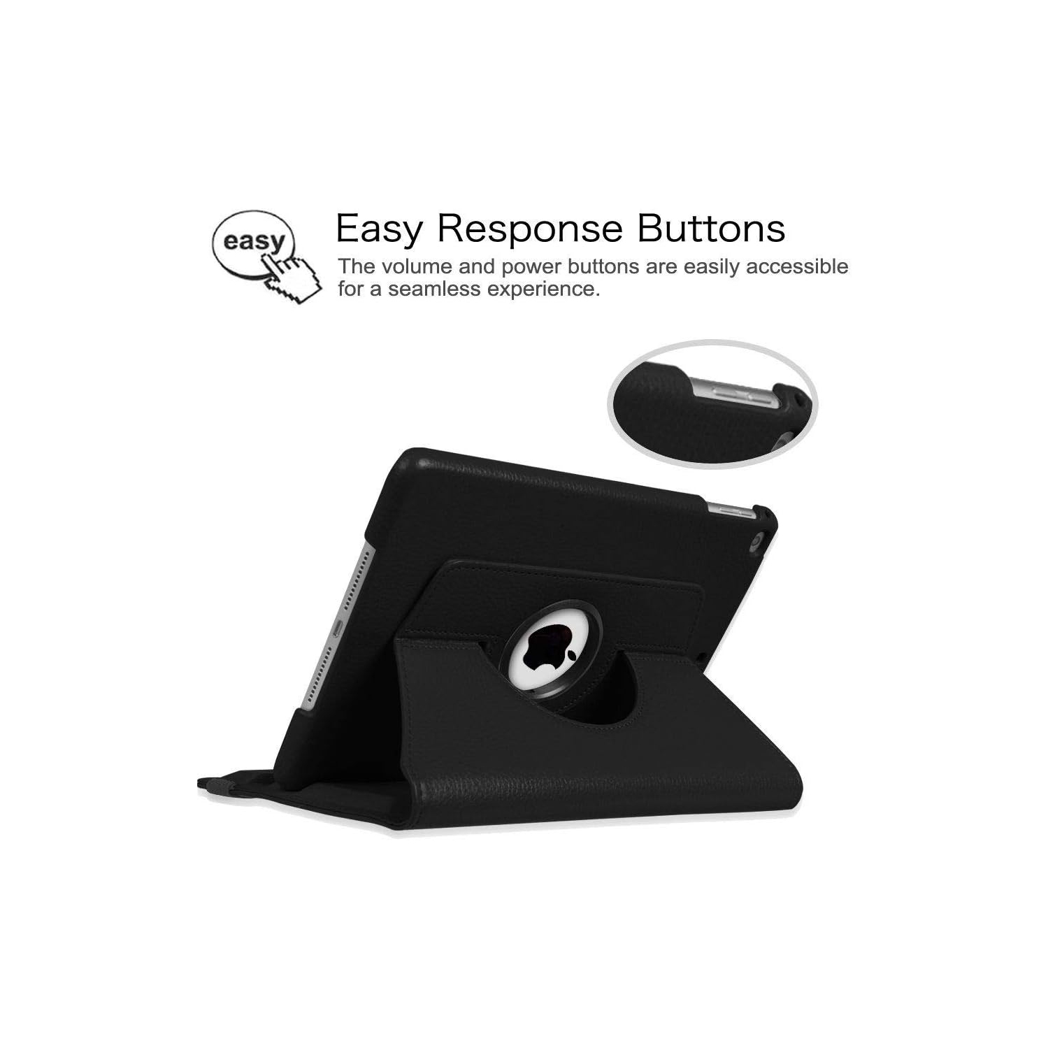 Rotating Case for iPad Mini 4, 360 Degree Stand [Auto Sleep/Wake] Flip Leather Smart iPad Cover