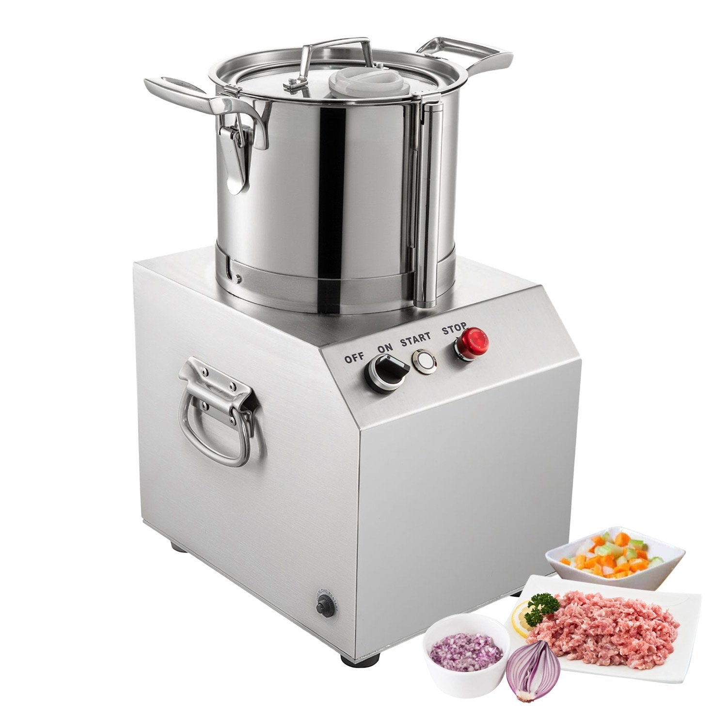 Hachoir A-QS804 | 4&nbsp;L | Robot culinaire électrique | Acier inoxydable | Moteur 1400&nbsp;tr/min | Application large | 110&nbsp;V