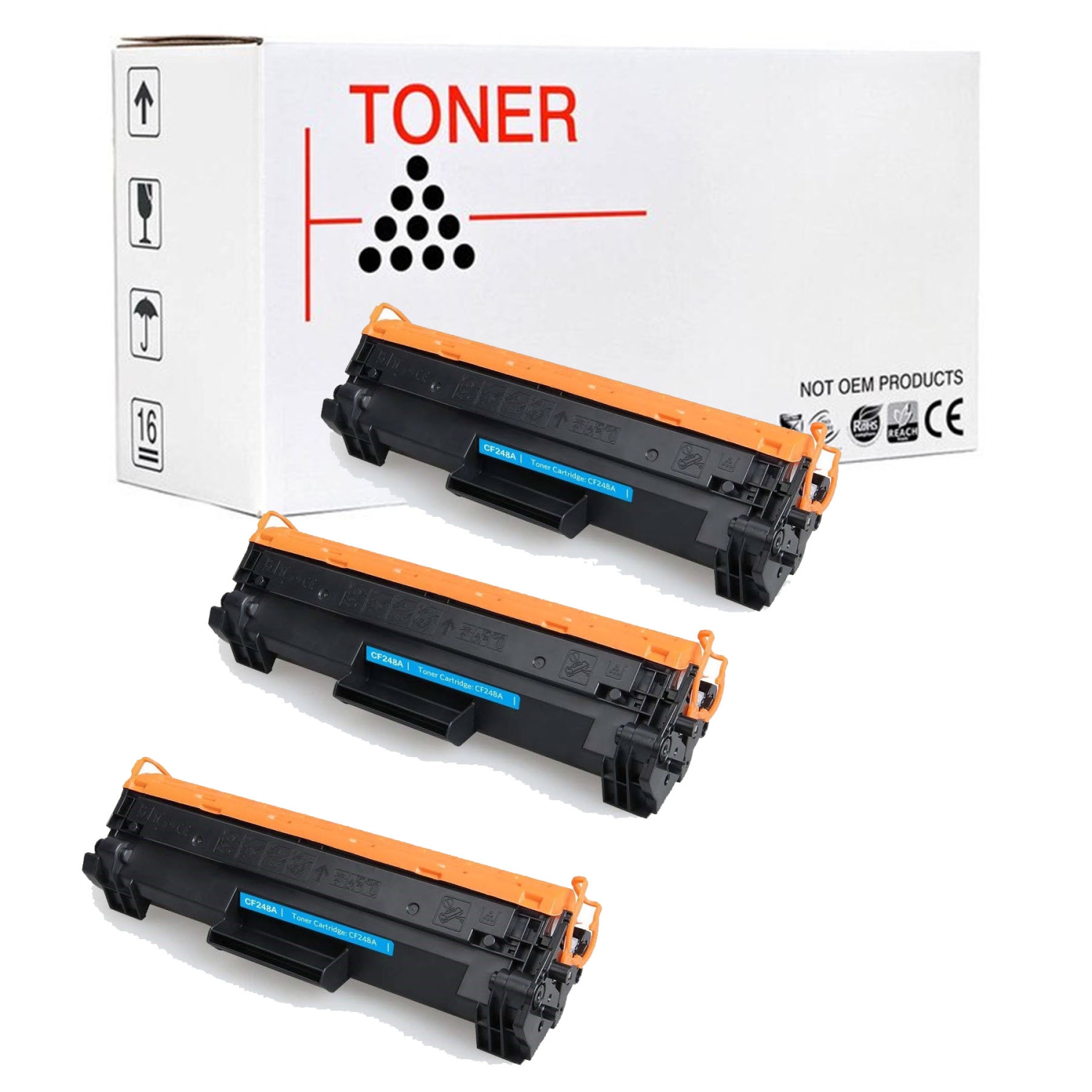 Max Saving - 3PK CF248A Compatible Toner Cartridge for HP 48A for Printer Laserjet Pro M15a, M15w, MFP M28w LaserJet Pro MFP M28a LaserJet Pro MFP