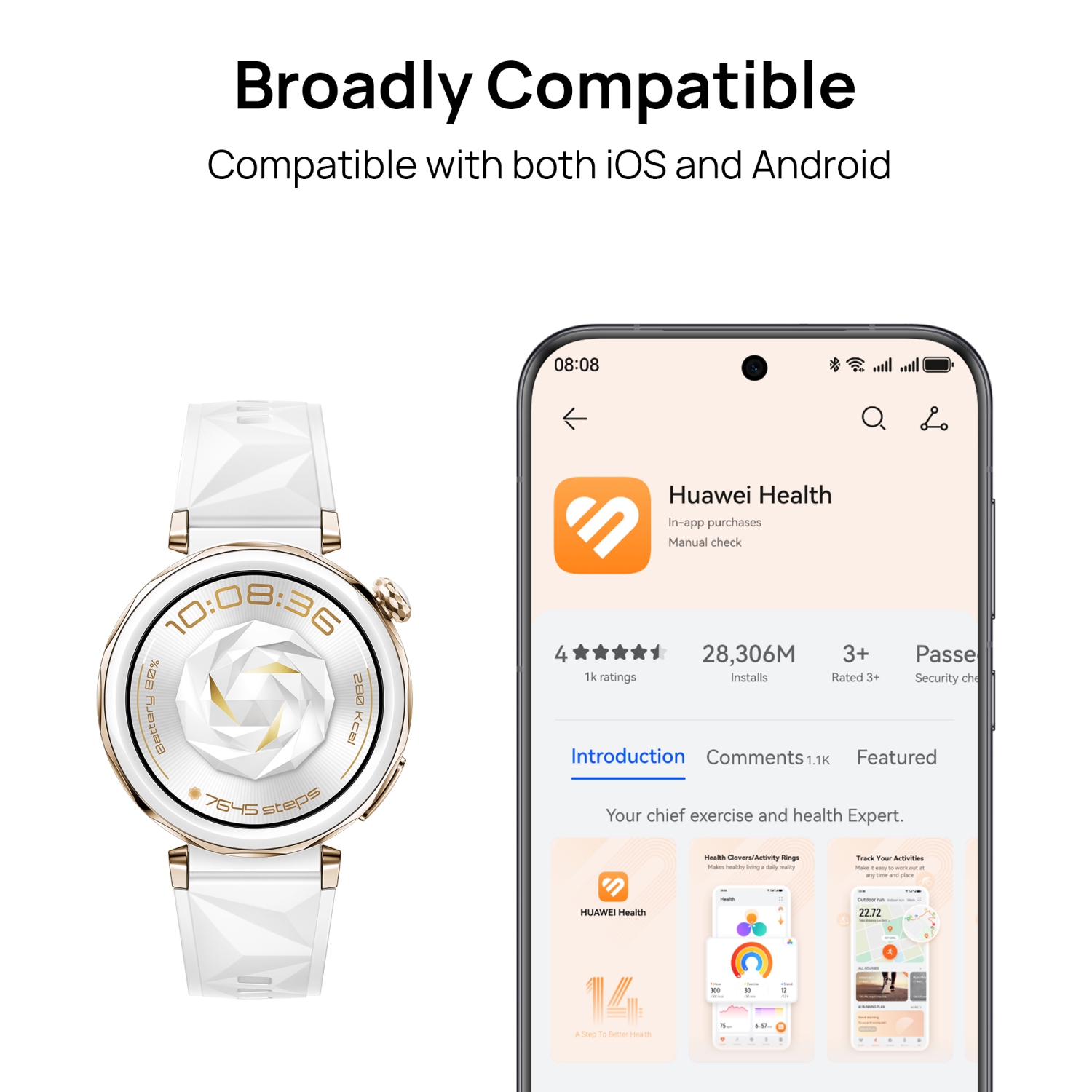 HUAWEI WATCH GT 5 Pro 46 mm Smartwatch, Sharp-Edged Design, up to 14 Days Battery Life, Pro-level Sports Watch, Health Tracking, Compatible with iOS