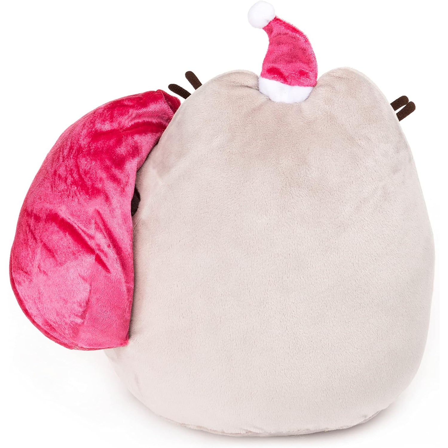 GUND Santa Claws Pusheen Holiday Plush Stuffed Animal Cat, Gray and Pink, 9.5