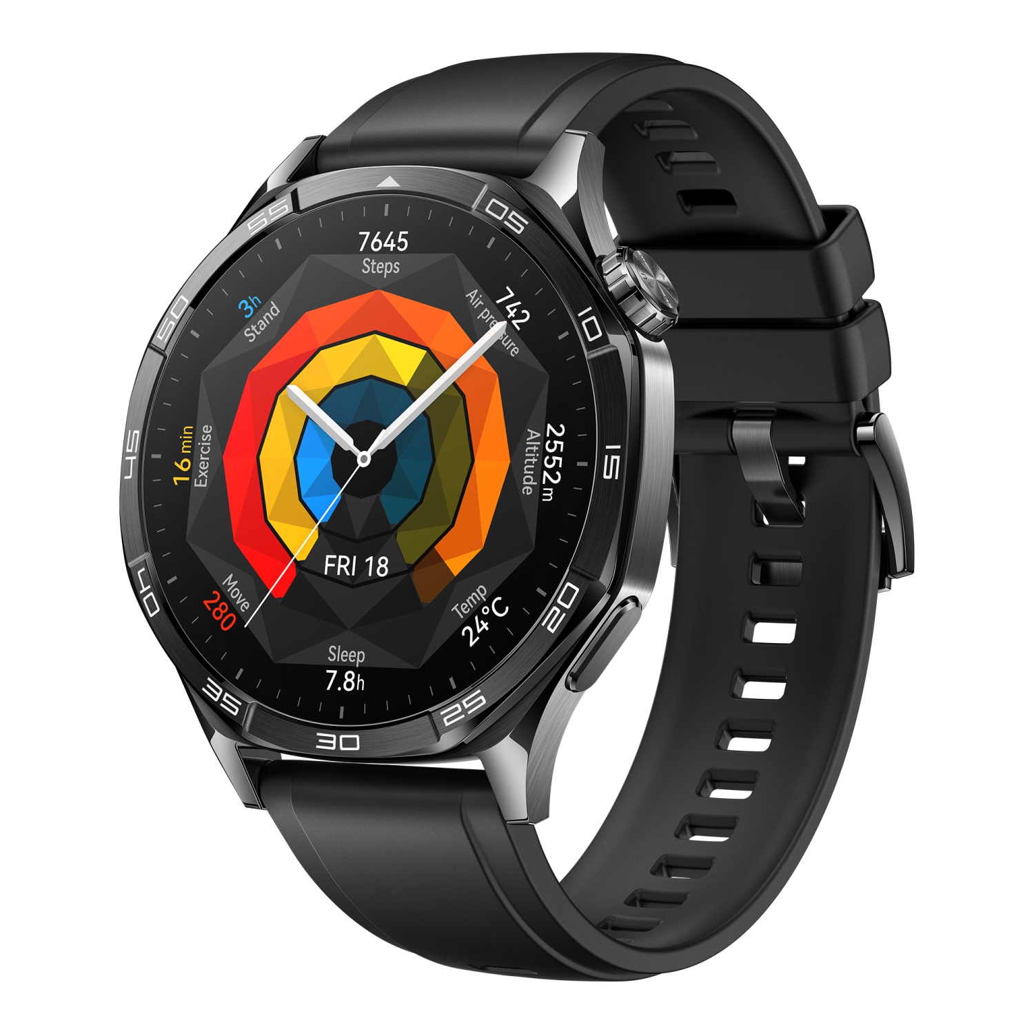 HUAWEI WATCH GT 5 46mm Smartwatch, up to 14 Days Battery Life, All new Running and Cycling Sports Smart Watch, Sharp Edged Design, Black.