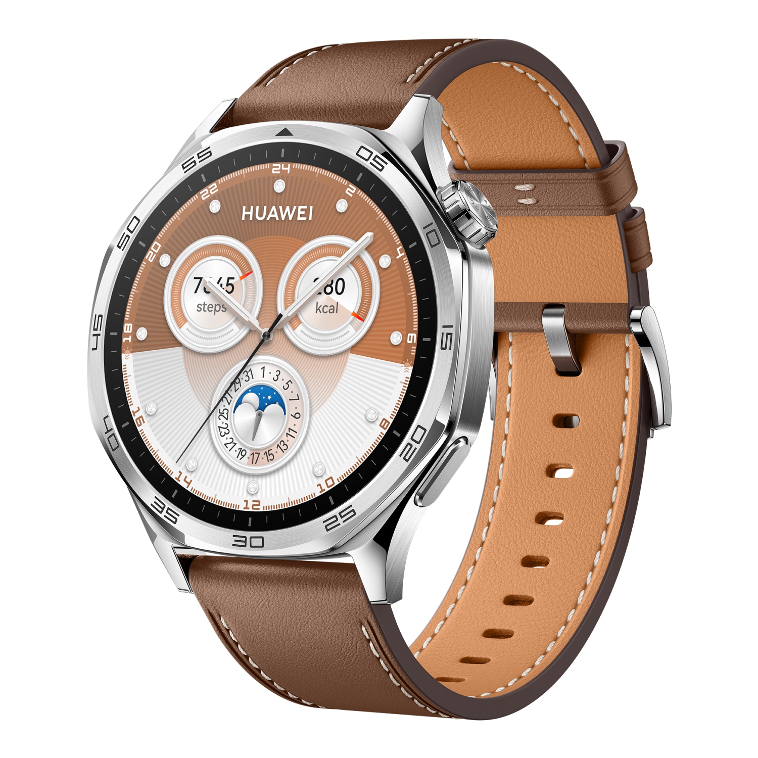 HUAWEI WATCH GT 5 46mm Smartwatch, up to 14 Days Battery Life, All new Running and Cycling Sports Smart Watch, Sharp Edged Design, Health Tracking, Brown