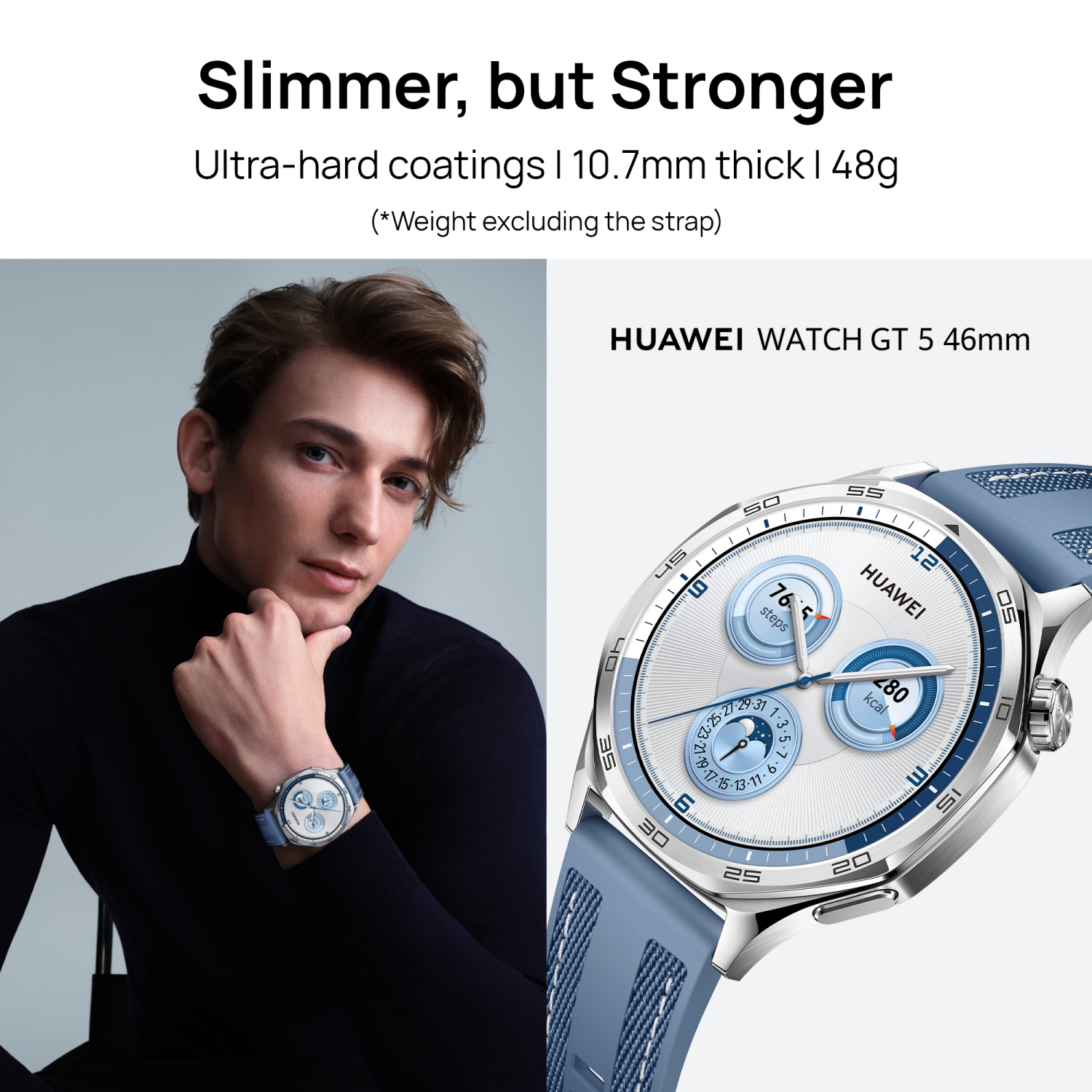 Montre intelligente 46&nbsp;mm WATCH GT 5 de HUAWEI, jusqu'à 14 jours d'autonomie, toute nouvelle montre intelligente pour le sport de course et de