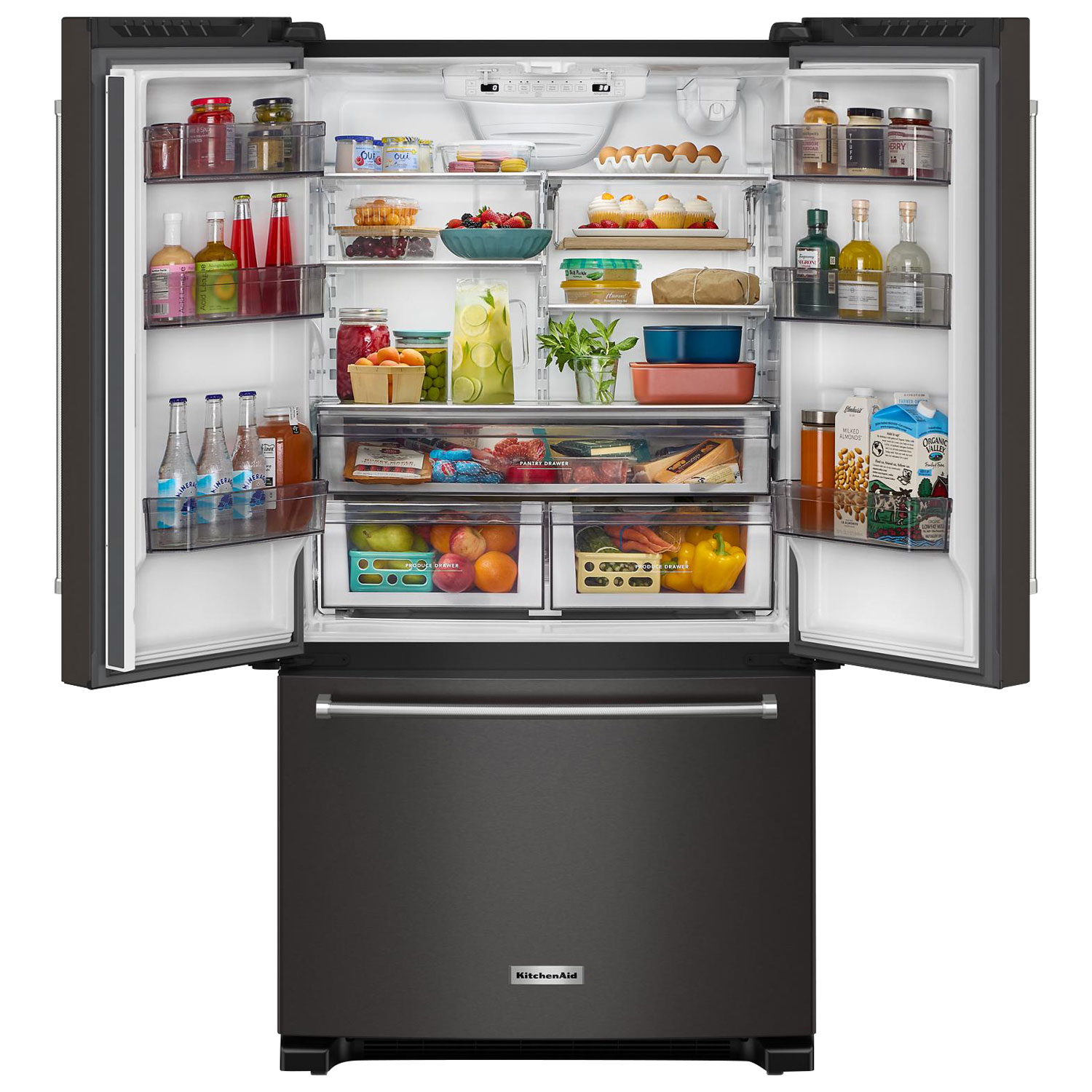 KitchenAid 36" 20 Cu. Ft. French Door Refrigerator with Water Dispenser - Black Stainless Steel