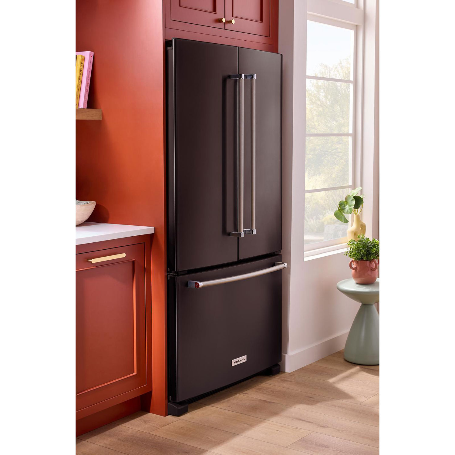 KitchenAid 36" 20 Cu. Ft. French Door Refrigerator with Water Dispenser - Black Stainless Steel