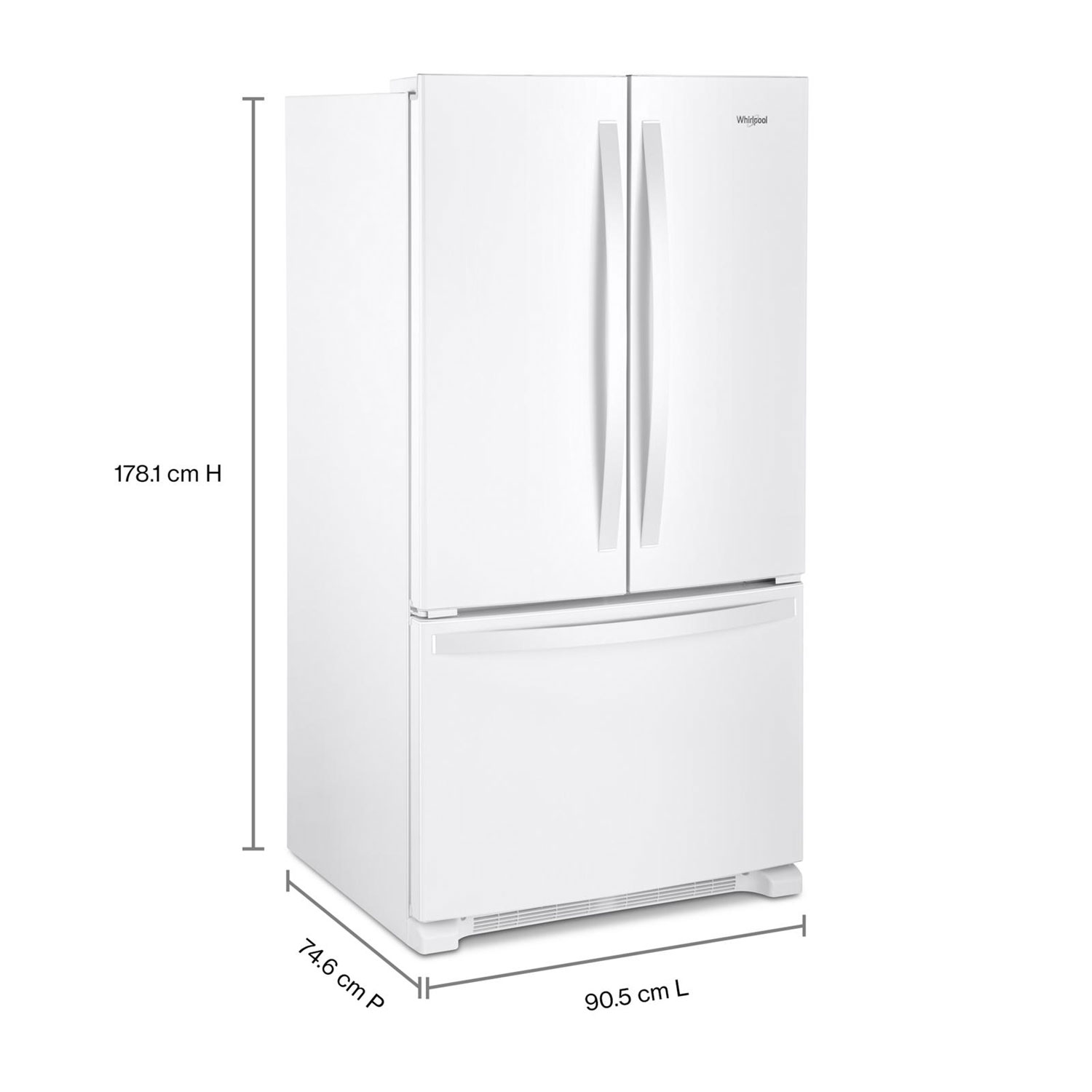 Whirlpool 36" 20 Cu. Ft. French Door Refrigerator with Water Dispenser - White