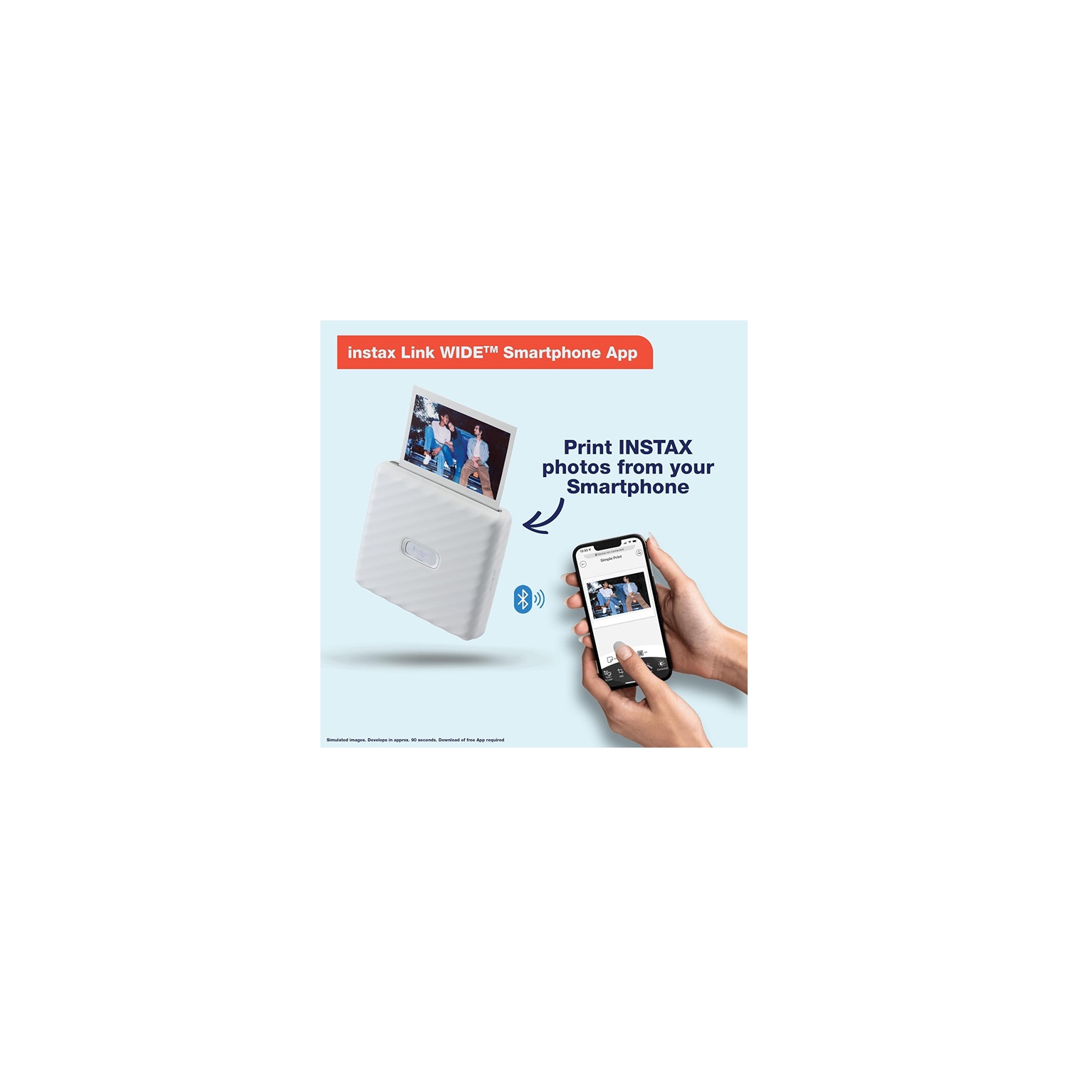 Fujifilm Instax Wide Link Smartphone Printer, Ash White