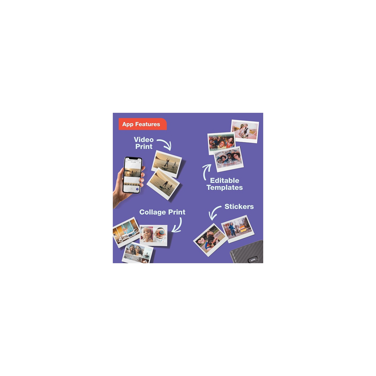 Fujifilm Instax Wide Link Smartphone Printer, Ash White