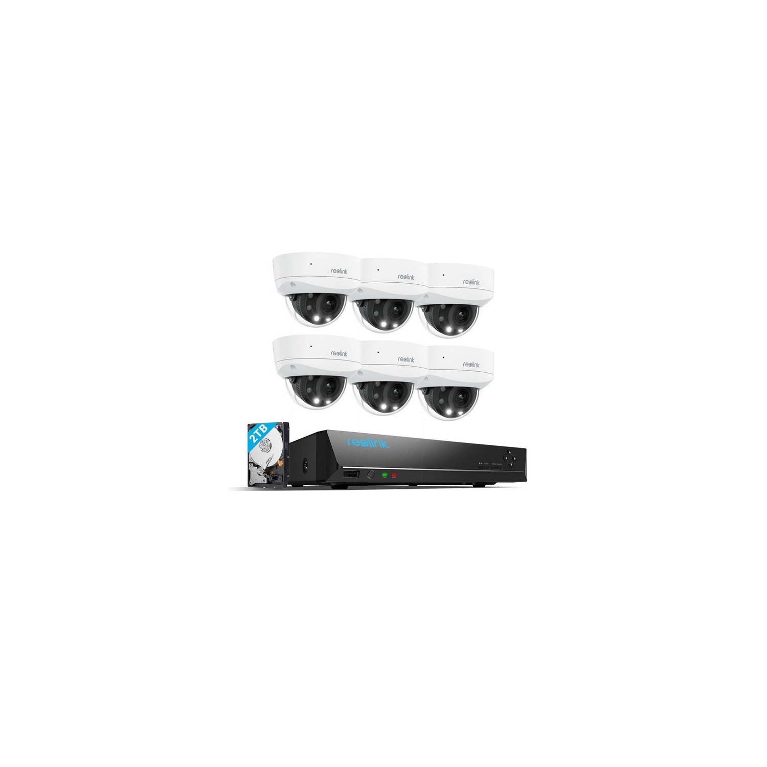 Reolink Smart 4K 8MP IK10 PoE Security Camera System with 5× Optical Zoom and Spotlight Color Night Vision, 8CH NVR with 2TB HDD, RLK8-843V6