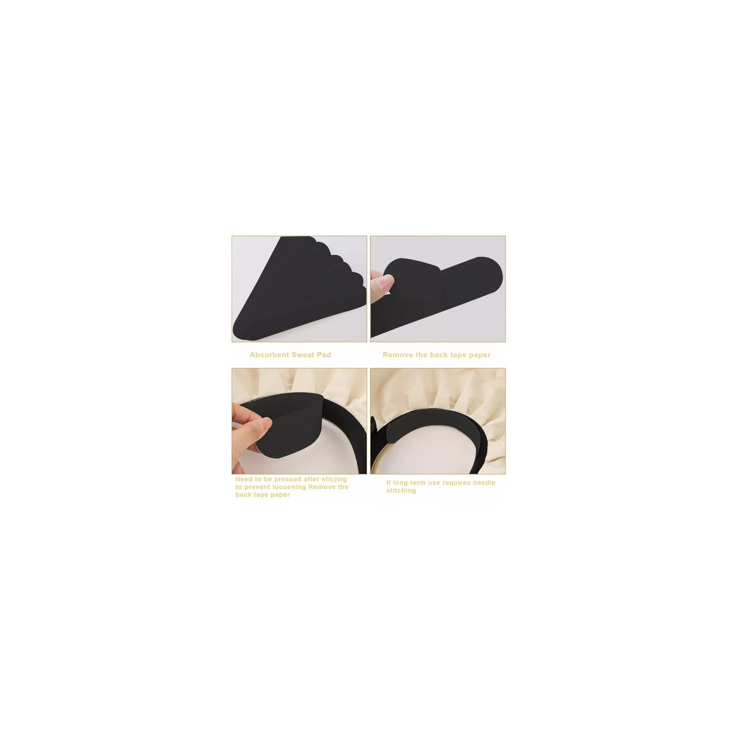 10pcs Hat Sweat Sticker, Hat Cap Absorbent Sweat Pad, Sweat Liner Shirt Collar Pads - Hat sweat stickers