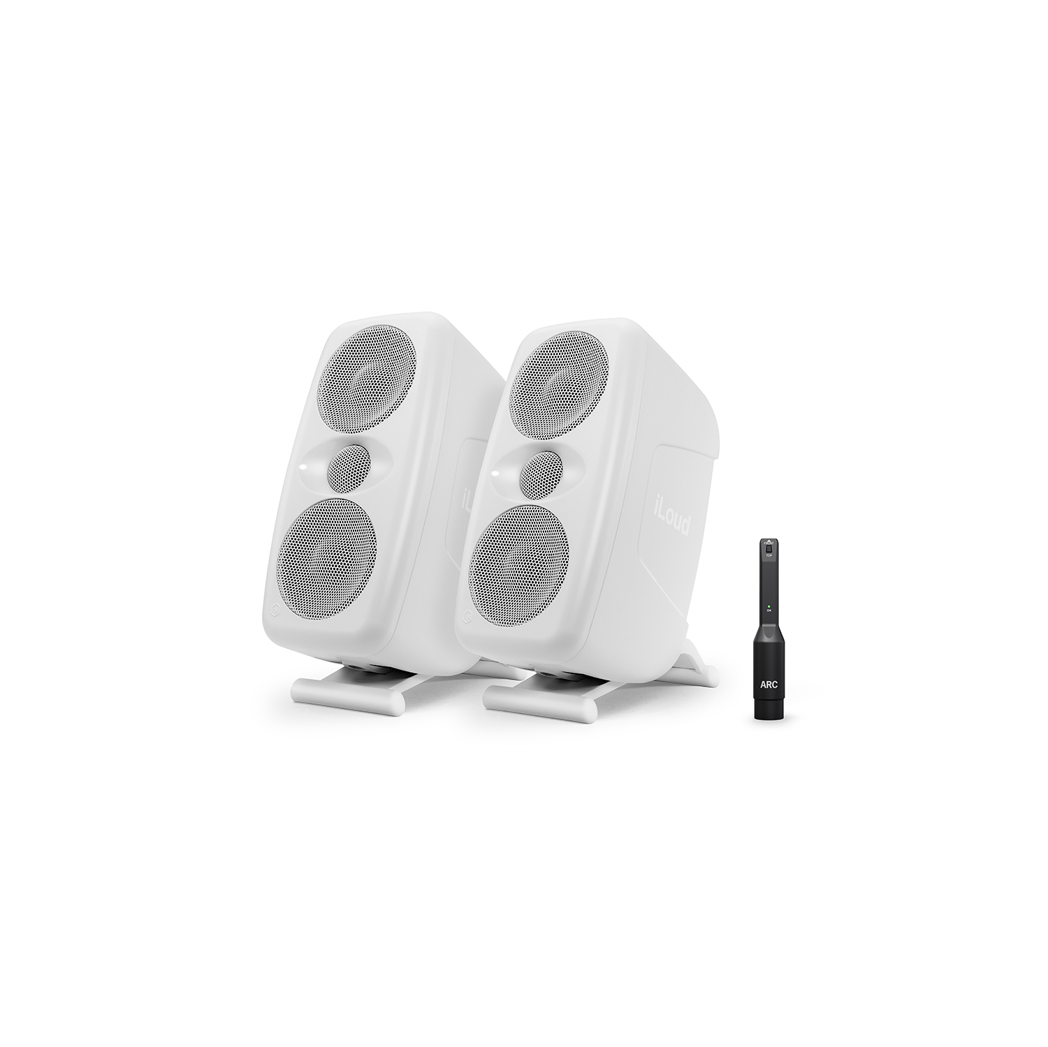 Moniteur de studio compact iLoud MTM MkII d'IK Multimedia avec micro de mesure ARC - Blanc