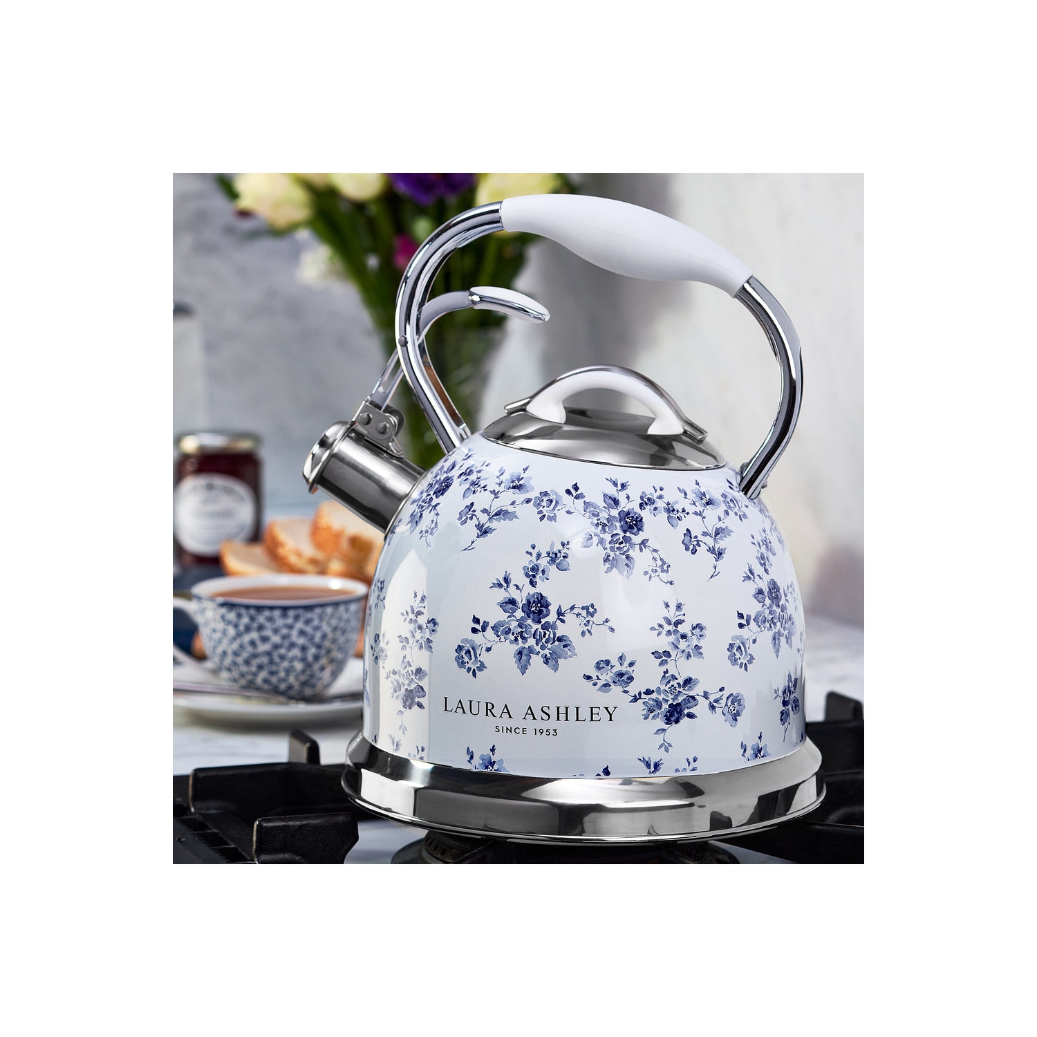 Bouilloire Laura Ashley, rose porcelaine