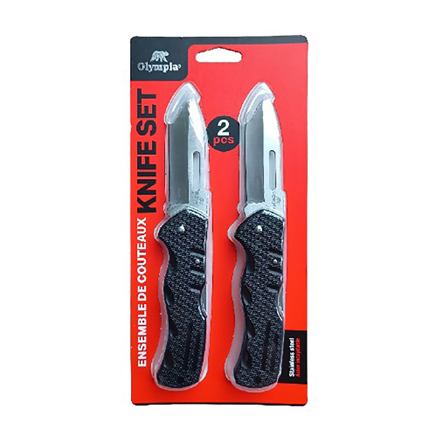 Olympia - Set of 2 Camping Knives, Stainless Steel Blade