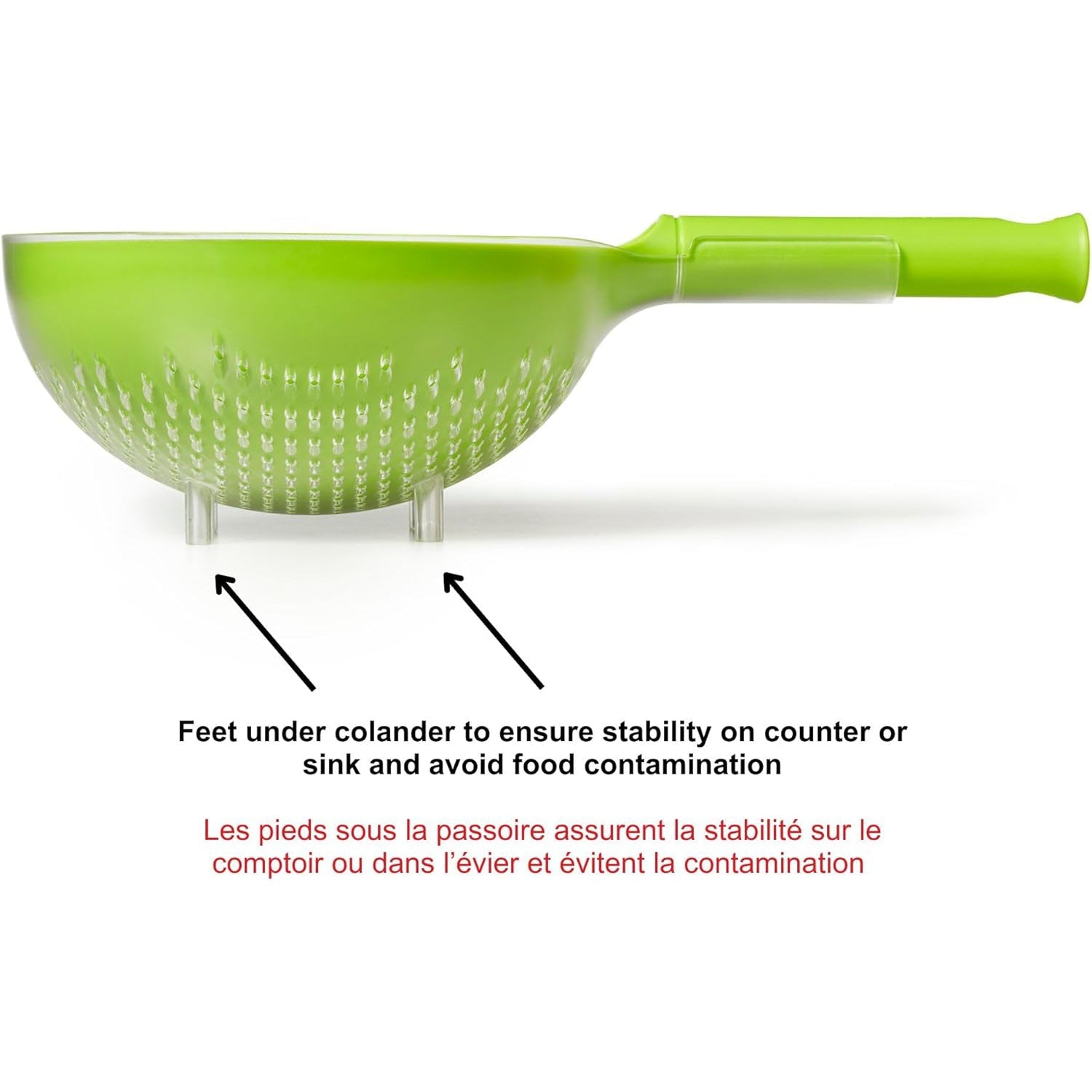 Starfrit - Globe Colander with Easy Drain, 3 Cup Capacity, Dishwasher Safe, Green