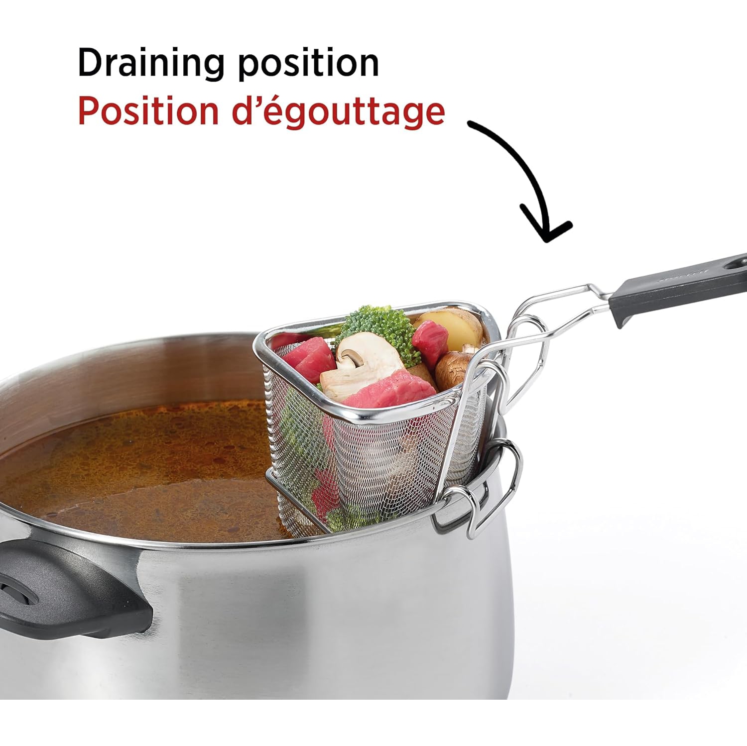 Starfrit – Ensemble de 2 grands paniers de cuisson à fondue en acier inoxydable, capacité 400&nbsp;ml