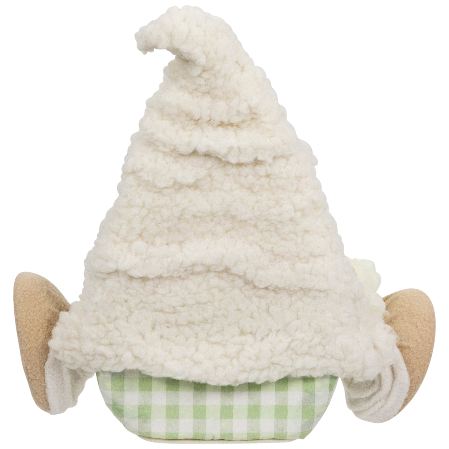 Plush Sitting Gnome with Flower Spring Figurine -10.5"