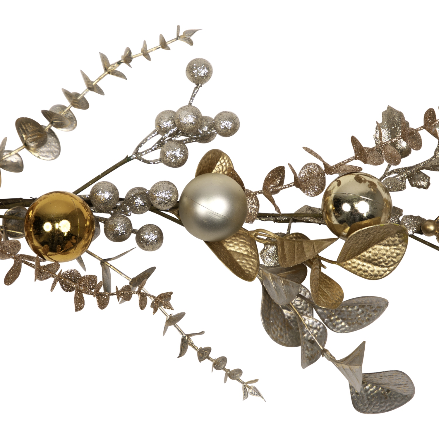 Glittered Mixed Leaves and Berries Artificial Christmas Garland - 6' x 9" - Unlit