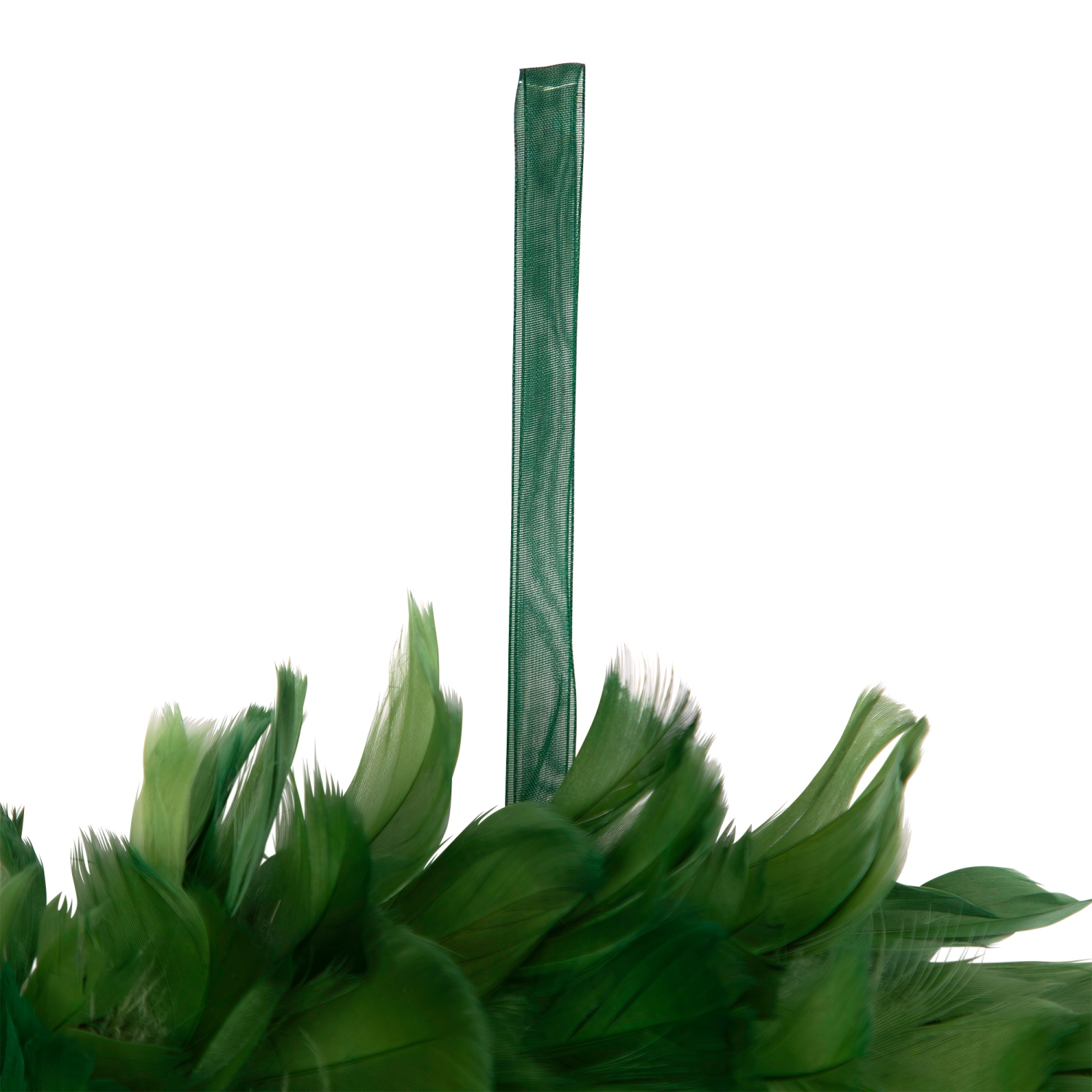Couronne de Noël avec plumes d'espion - 14,5 po - non éclairée - Vert