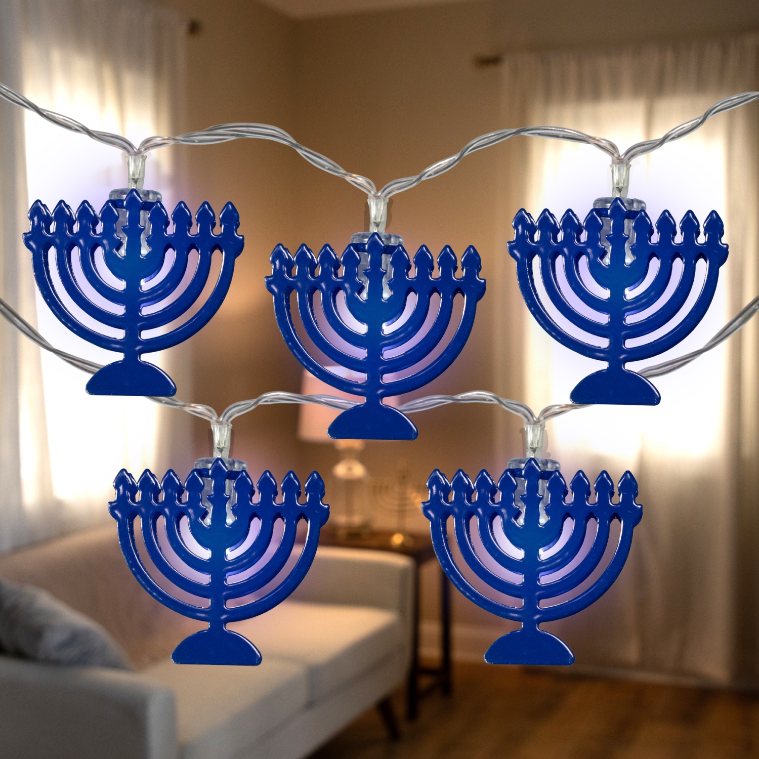 Menorah Hanukkah Light Set - Clear LED - 5' Clear Wire - 10ct