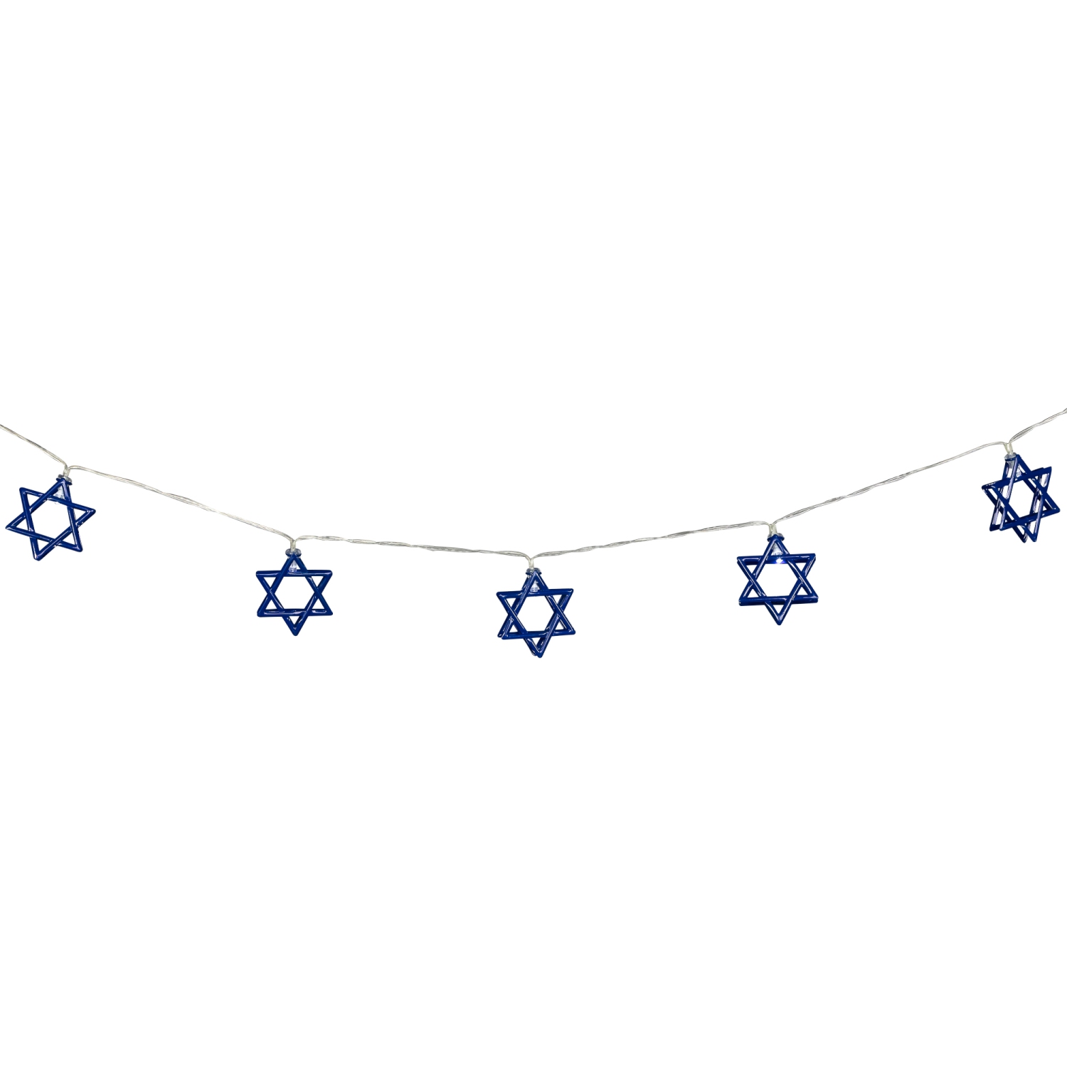 10ct Star of David Hanukkah Lights - White LED - 5' - Clear Wire