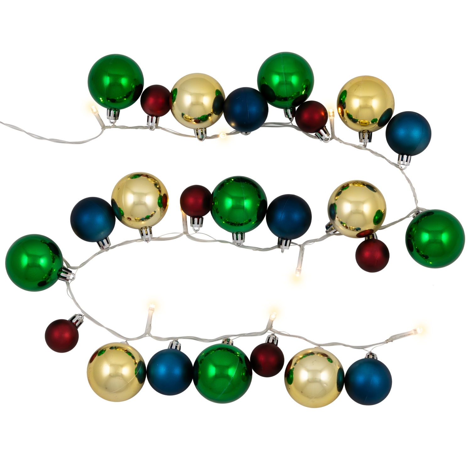 Ornament String Light Christmas Garland - LED Warm White - 3' - 10ct - Green