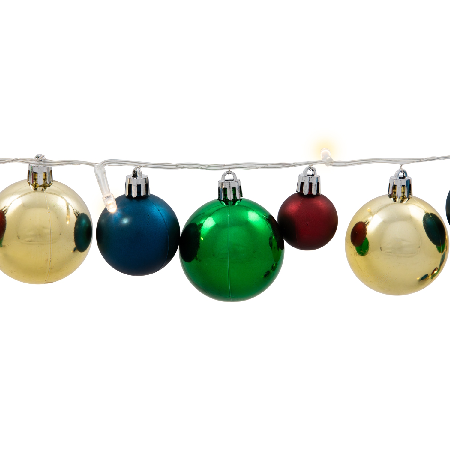 Ornament String Light Christmas Garland - LED Warm White - 3' - 10ct - Green