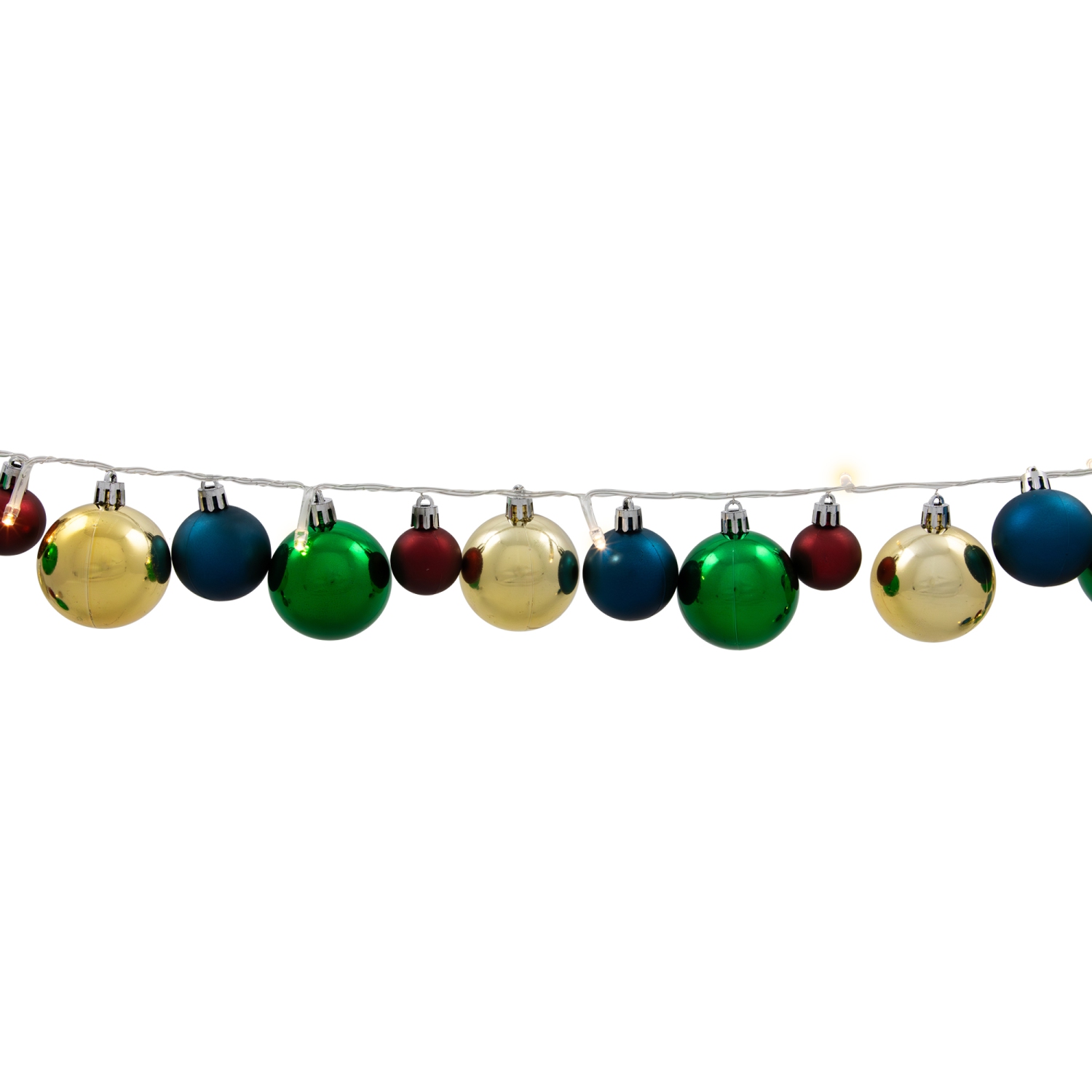 Ornament String Light Christmas Garland - LED Warm White - 3' - 10ct - Green