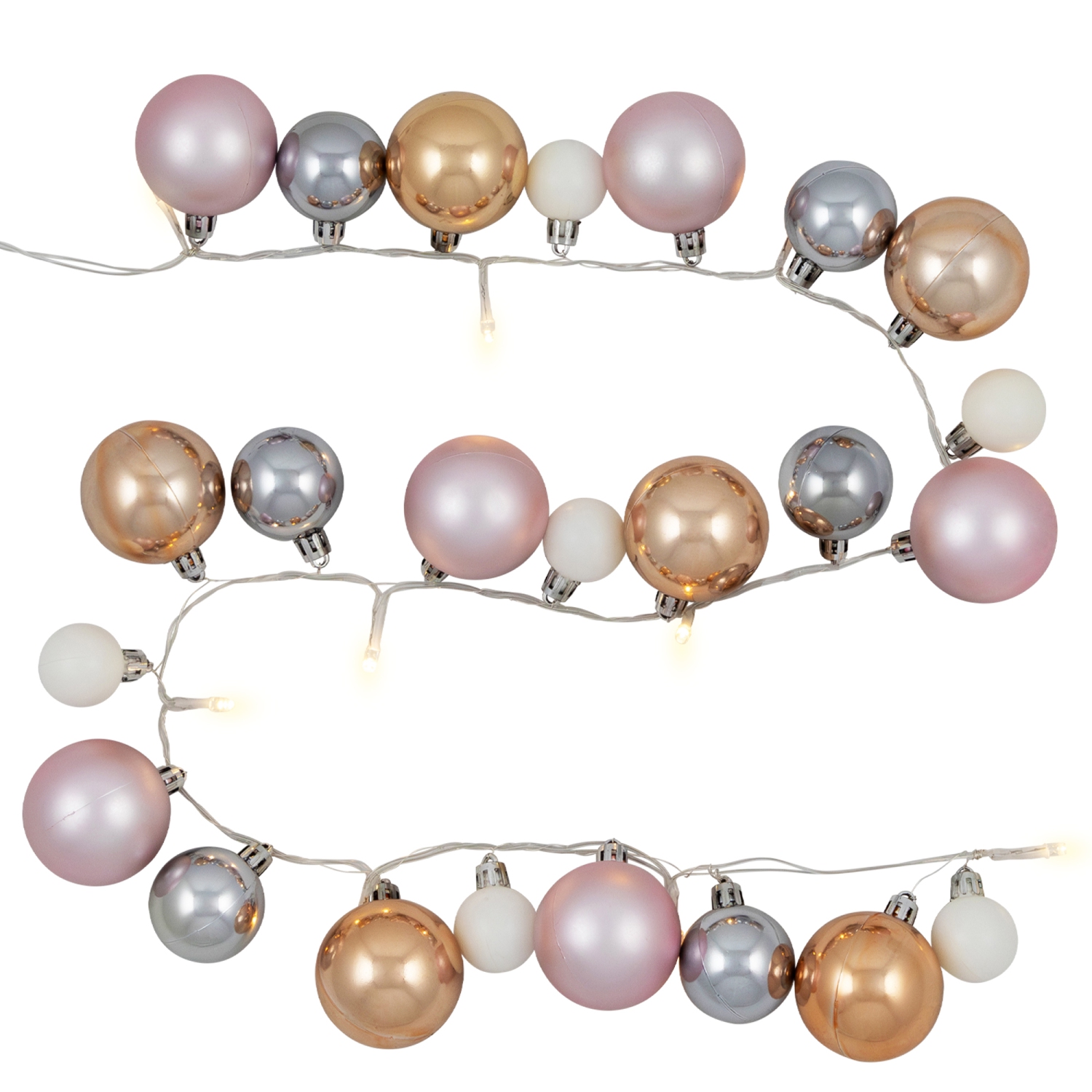 Ornament String Light Christmas Garland - LED Warm White - 3' - 10ct - Pink