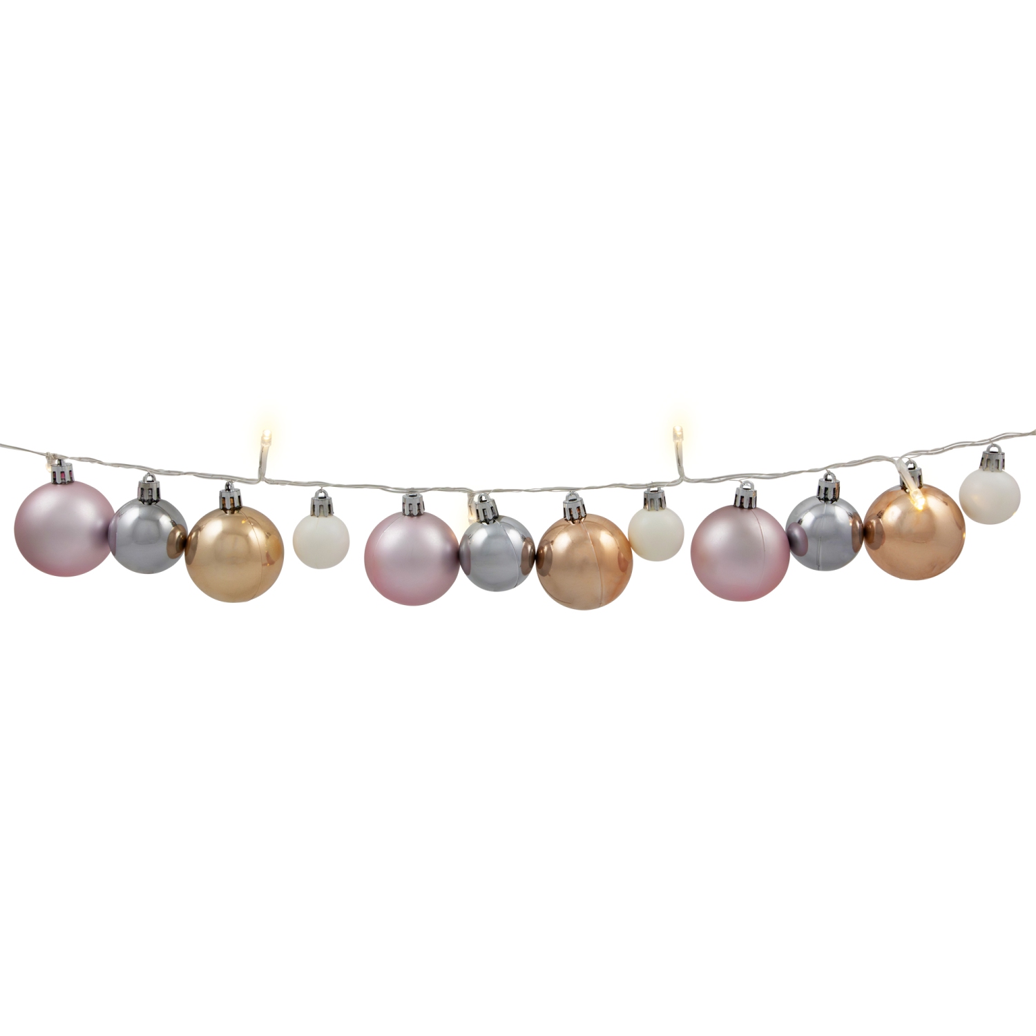 Ornament String Light Christmas Garland - LED Warm White - 3' - 10ct - Pink